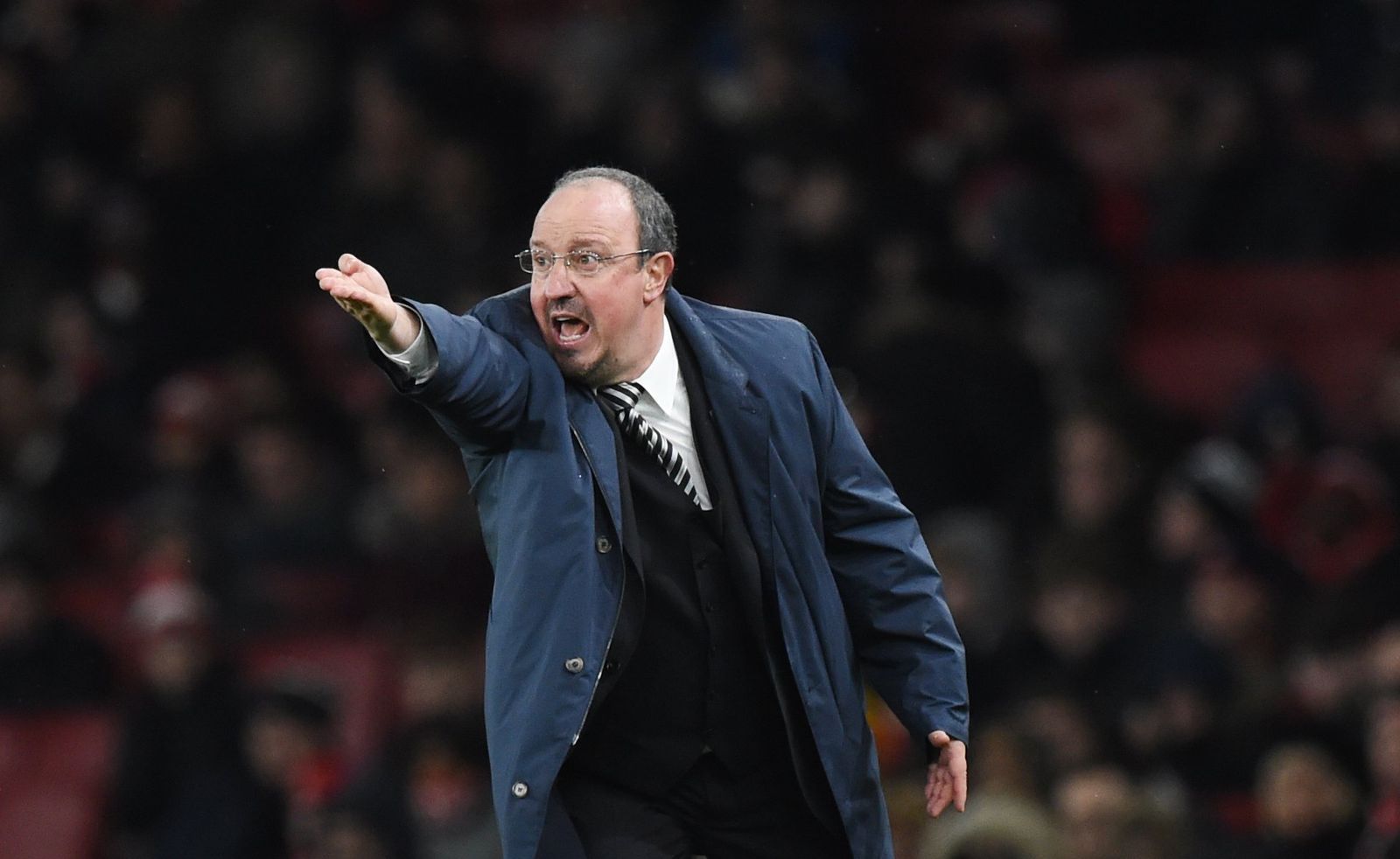 Rafa Benítez durante un partido de la Premier League