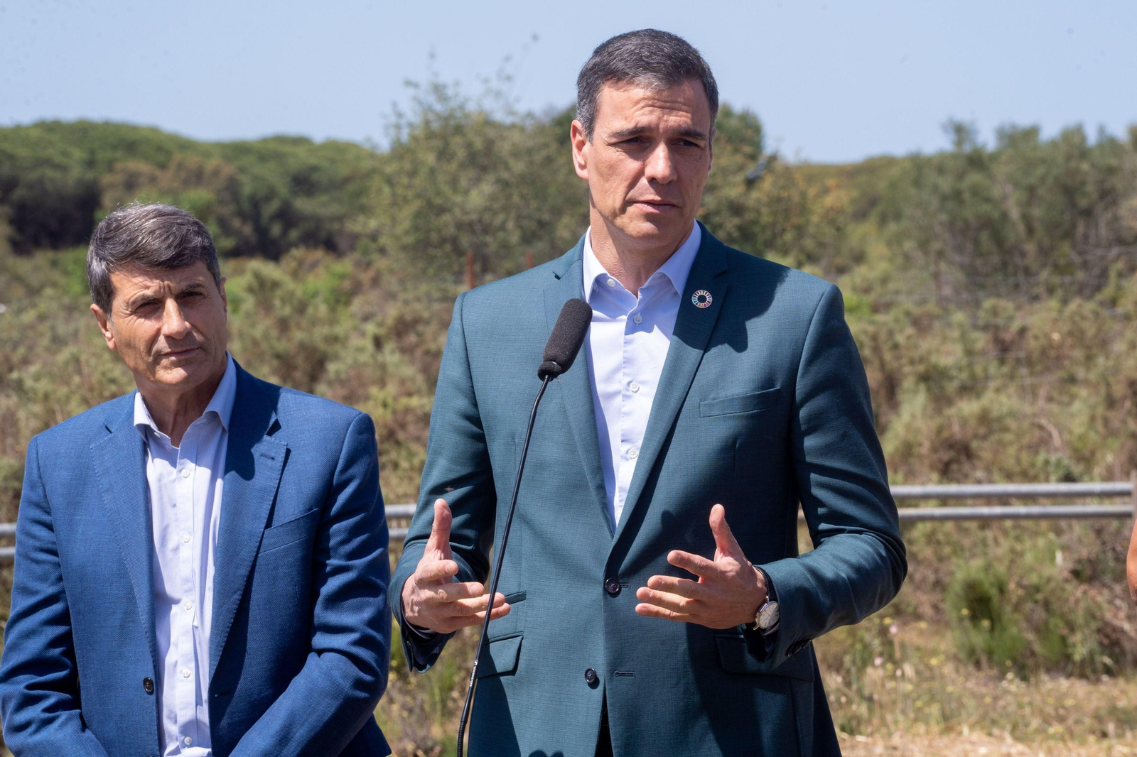 Pedro Sánchez, presidente del Gobierno, comparece en Doñana.