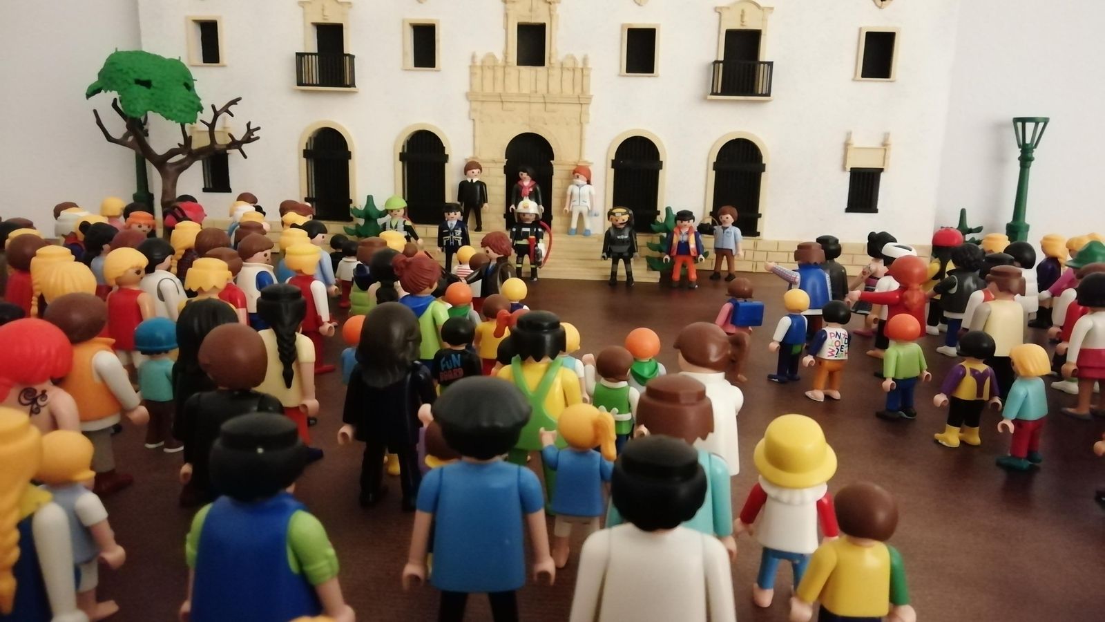Uno de los dioramas de la exposición de Clicks de Playmobil en la Fundación Valentín de Madariaga.