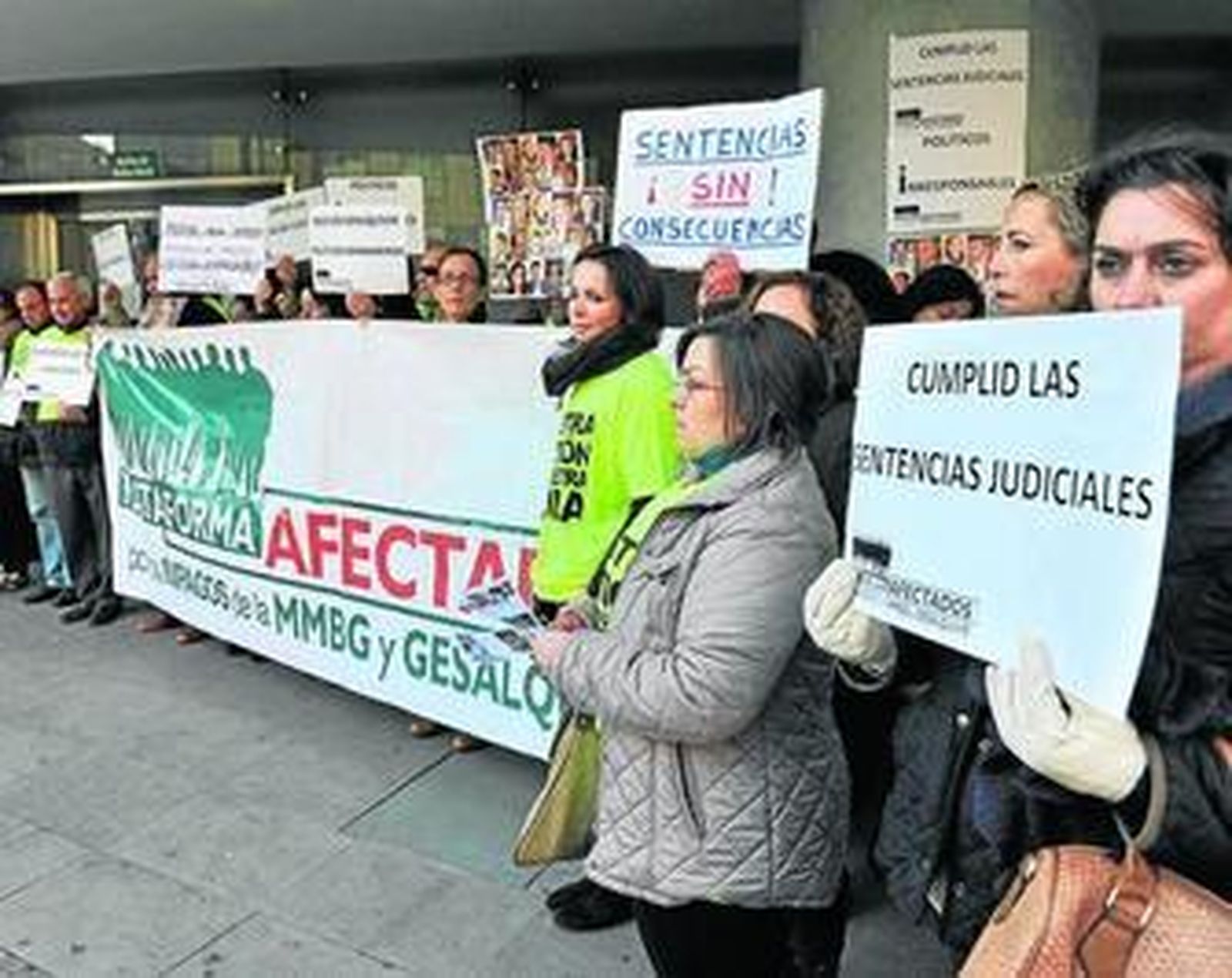 Una de las protestas del personal de la Mancomunidad para pedir que se cumplan las sentencias.