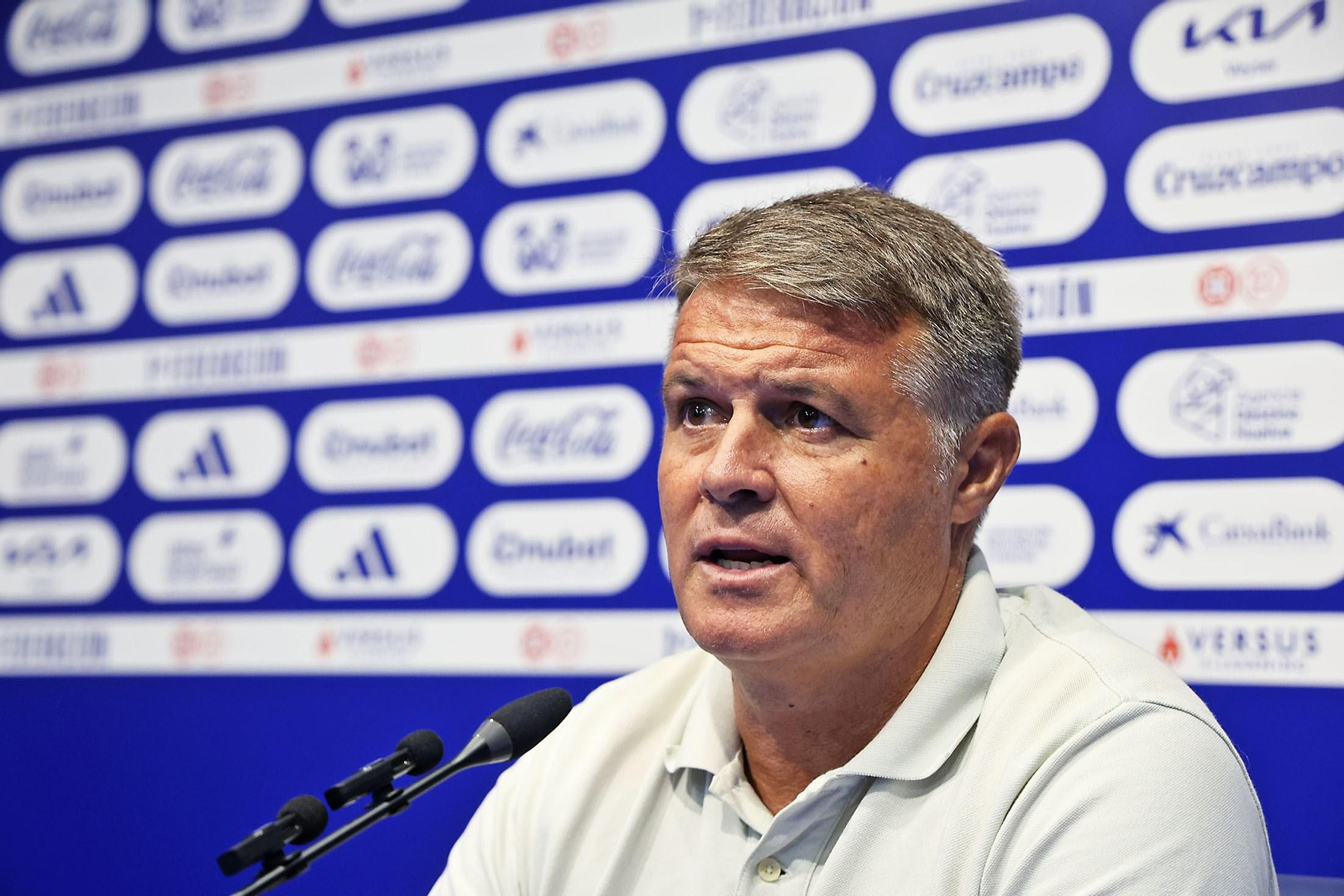 Pedro Morilla, en la sala de prensa del Nuevo Colombino.