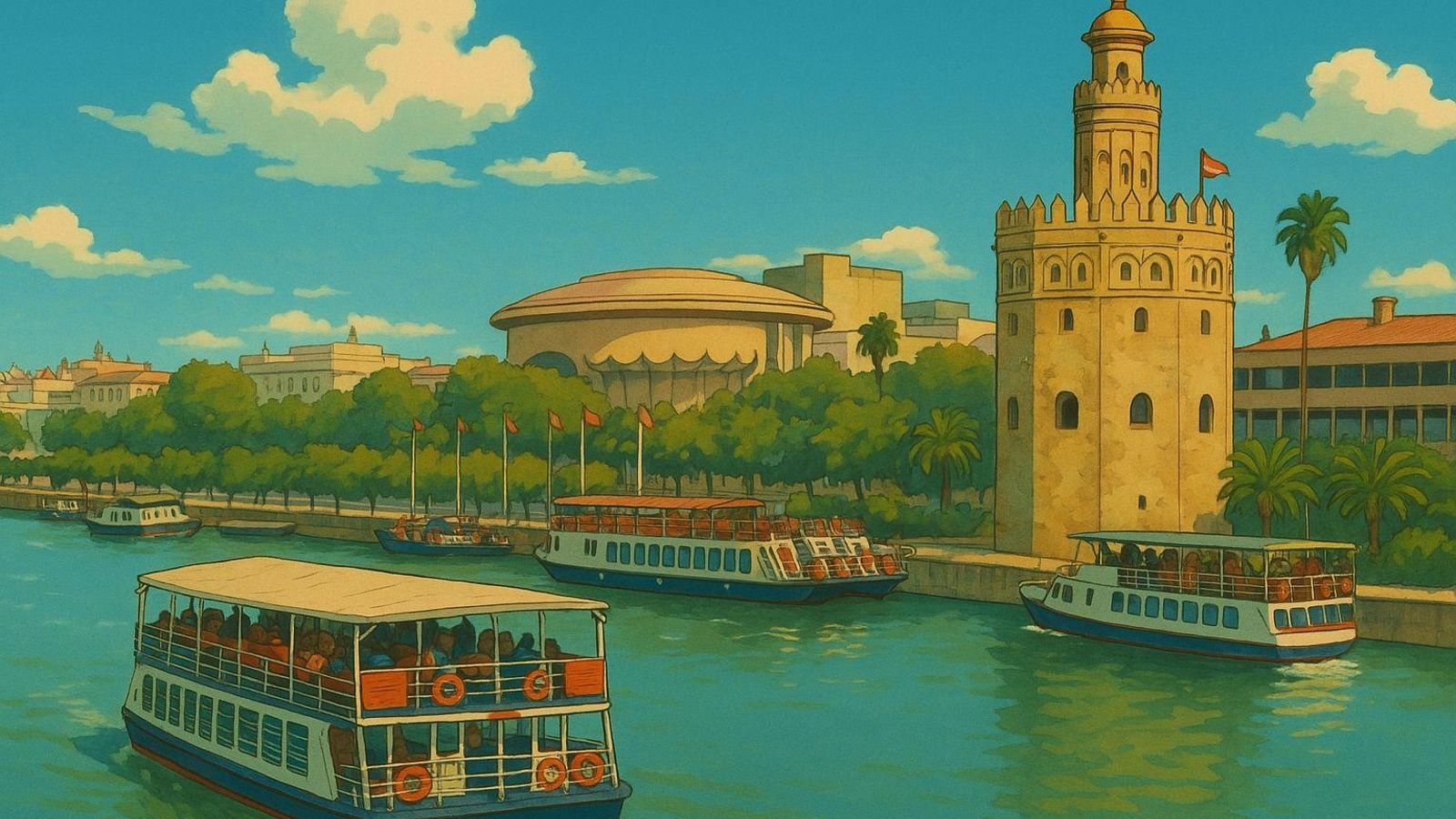 Sevilla al estilo Ghibli
