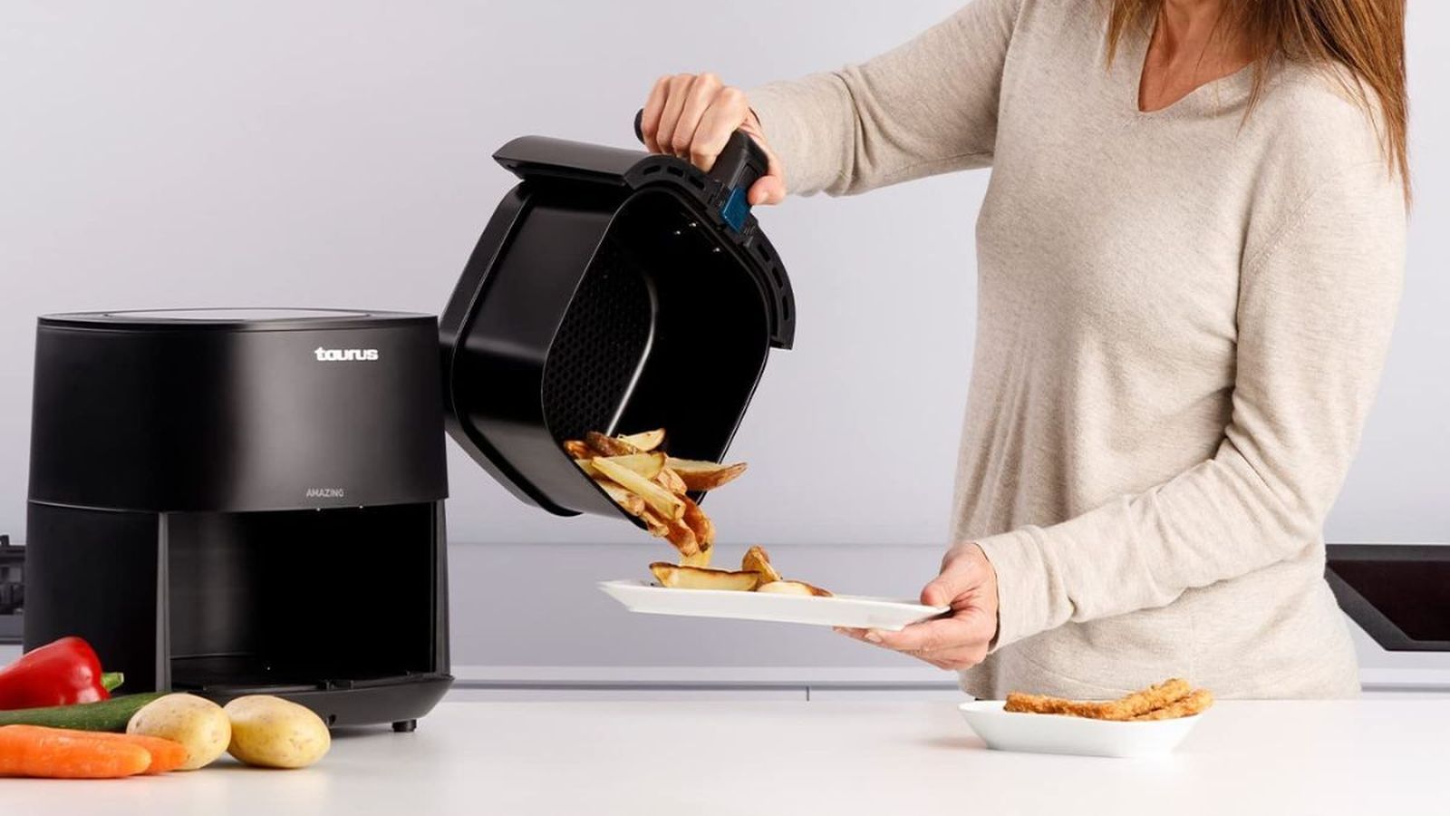 Freidora de aire, cocinando verduras y hortalizas