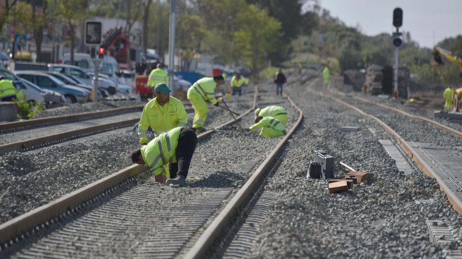 Obras en la línea ferroviaria Algeciras-Bobadilla. Obras en la línea ferroviaria Algeciras-Bobadilla.