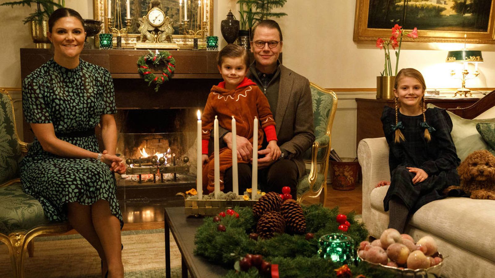La princesa heredera Victoria con su marido, Daniel, y sus dos hijos.