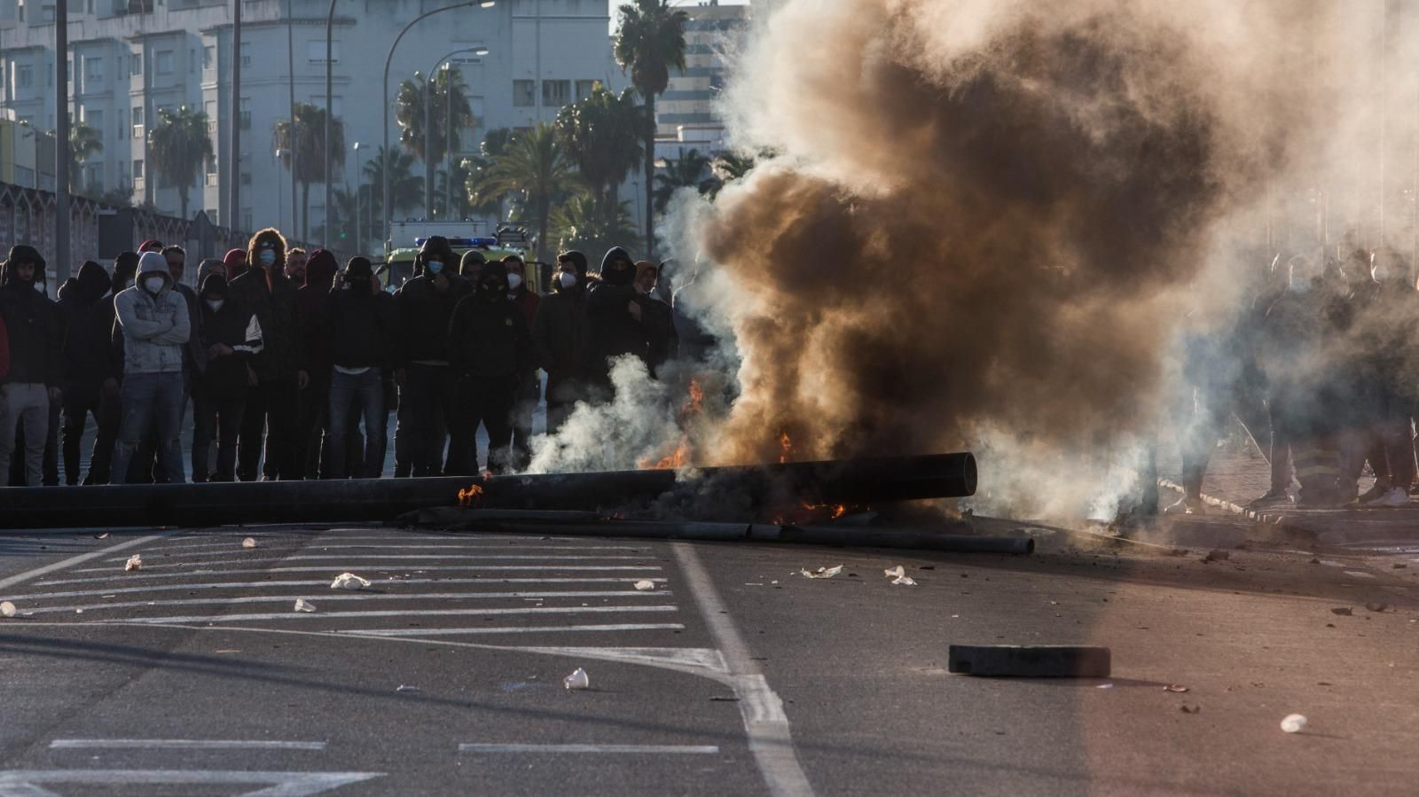 Primer día de huelga del metal en Cádiz