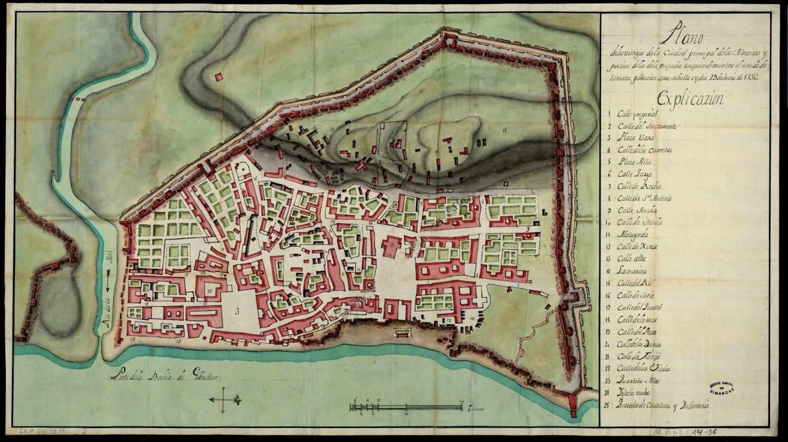 Plano de la ciudad como se hallaba el 29 de junio de 1736.