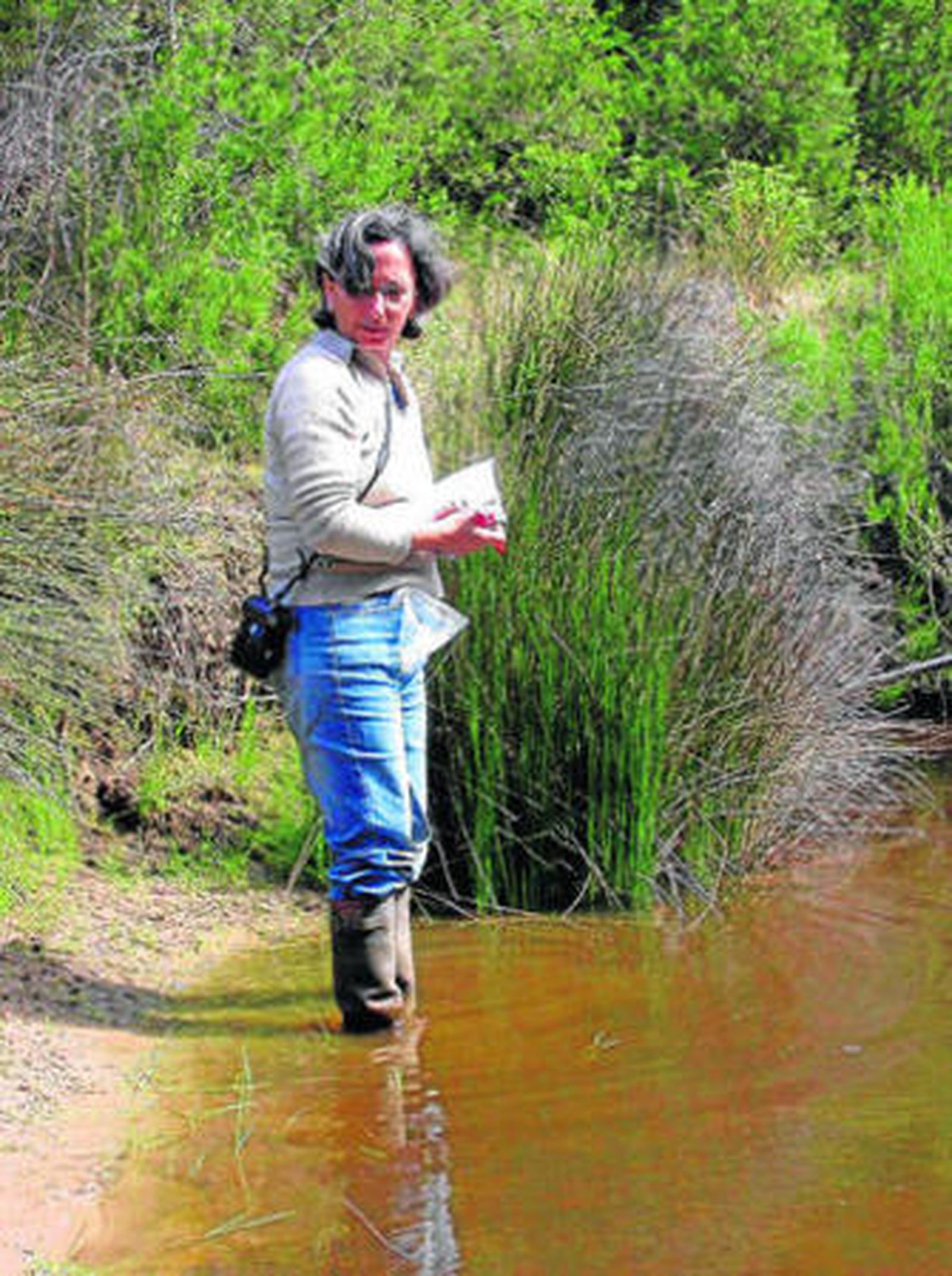 Carmen Díaz Paniagua, en uno de los humedales de Doñana.
