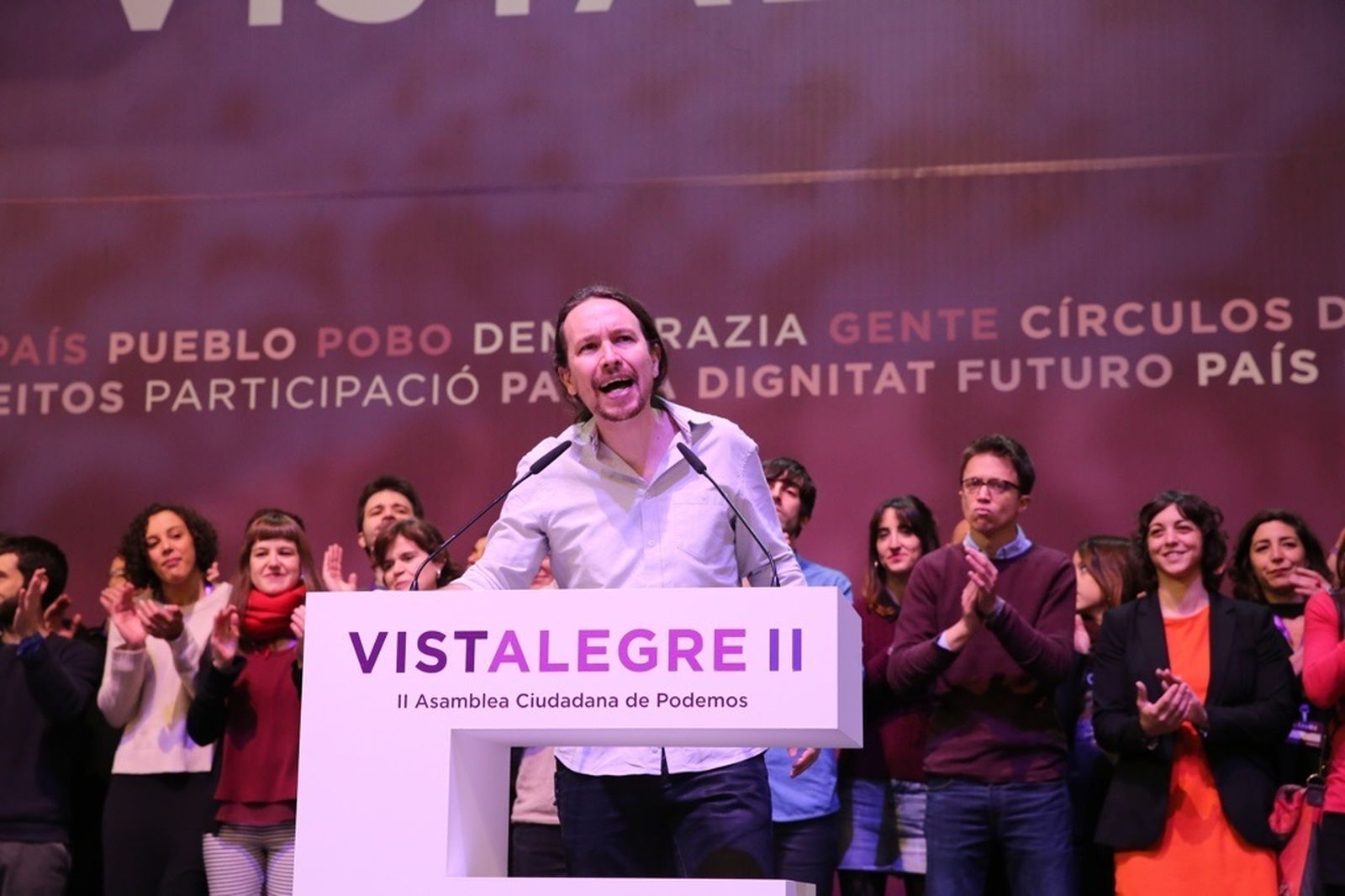 Pablo Iglesias durante el Congreso de Vistalegre II, en febrero de 2017.