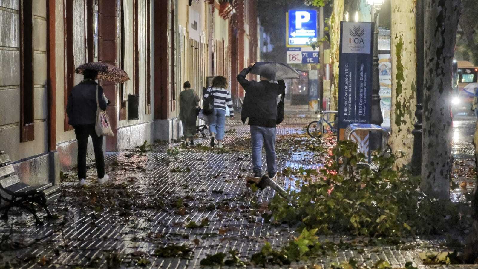 Las imágenes del temporal 'Aline' a su paso por Cádiz