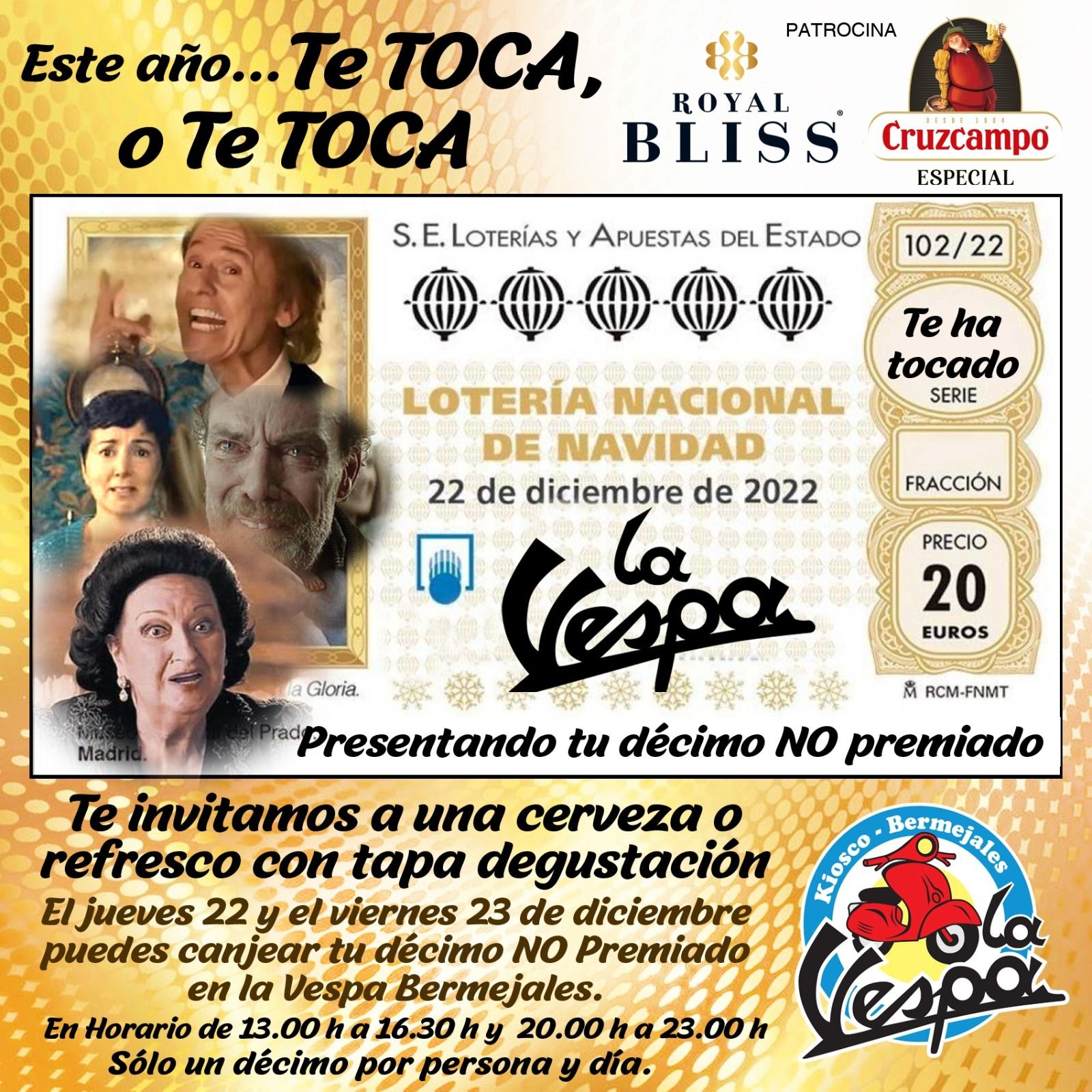 Cartel anunciador de la promoción de La Vespa.