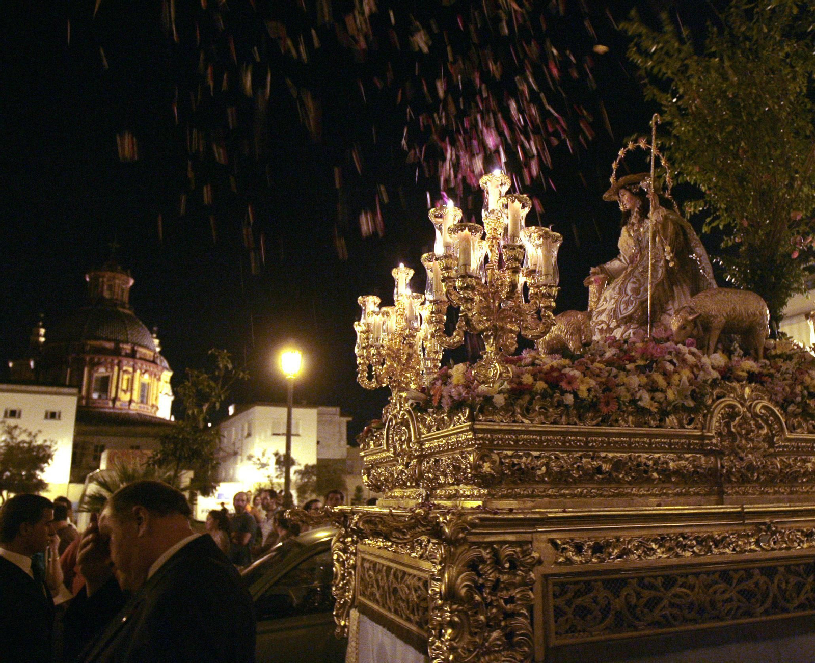 La Divina Pastora de Santa Marina en su procesión.