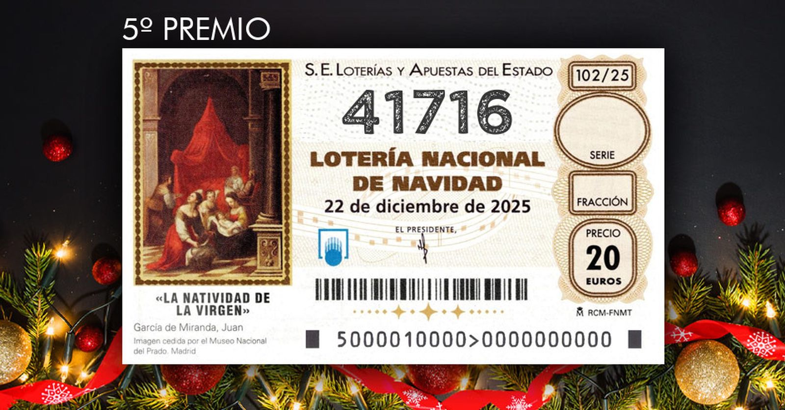 Séptimo quinto premio de la Lotería de Navidad