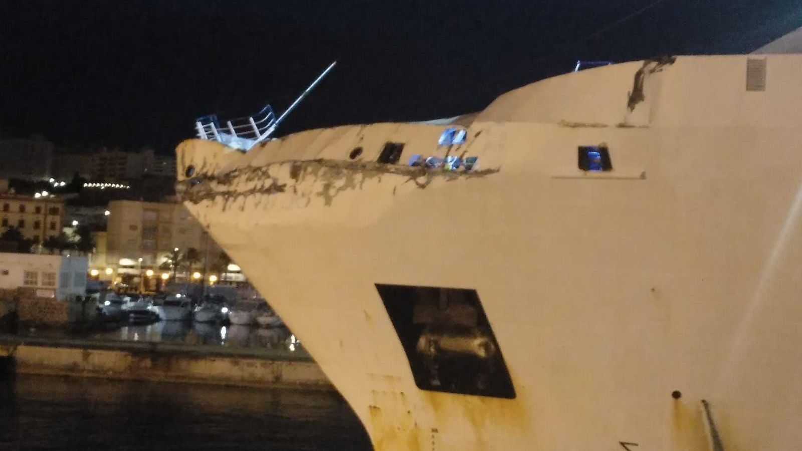 Golpe que ha sufrido el ferry