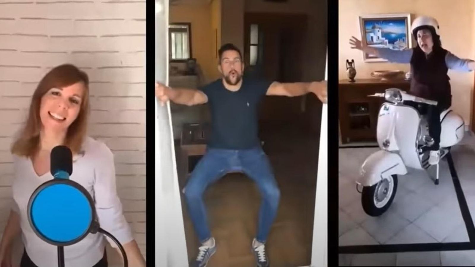 Algunos de los profesores, durante el videoclip.