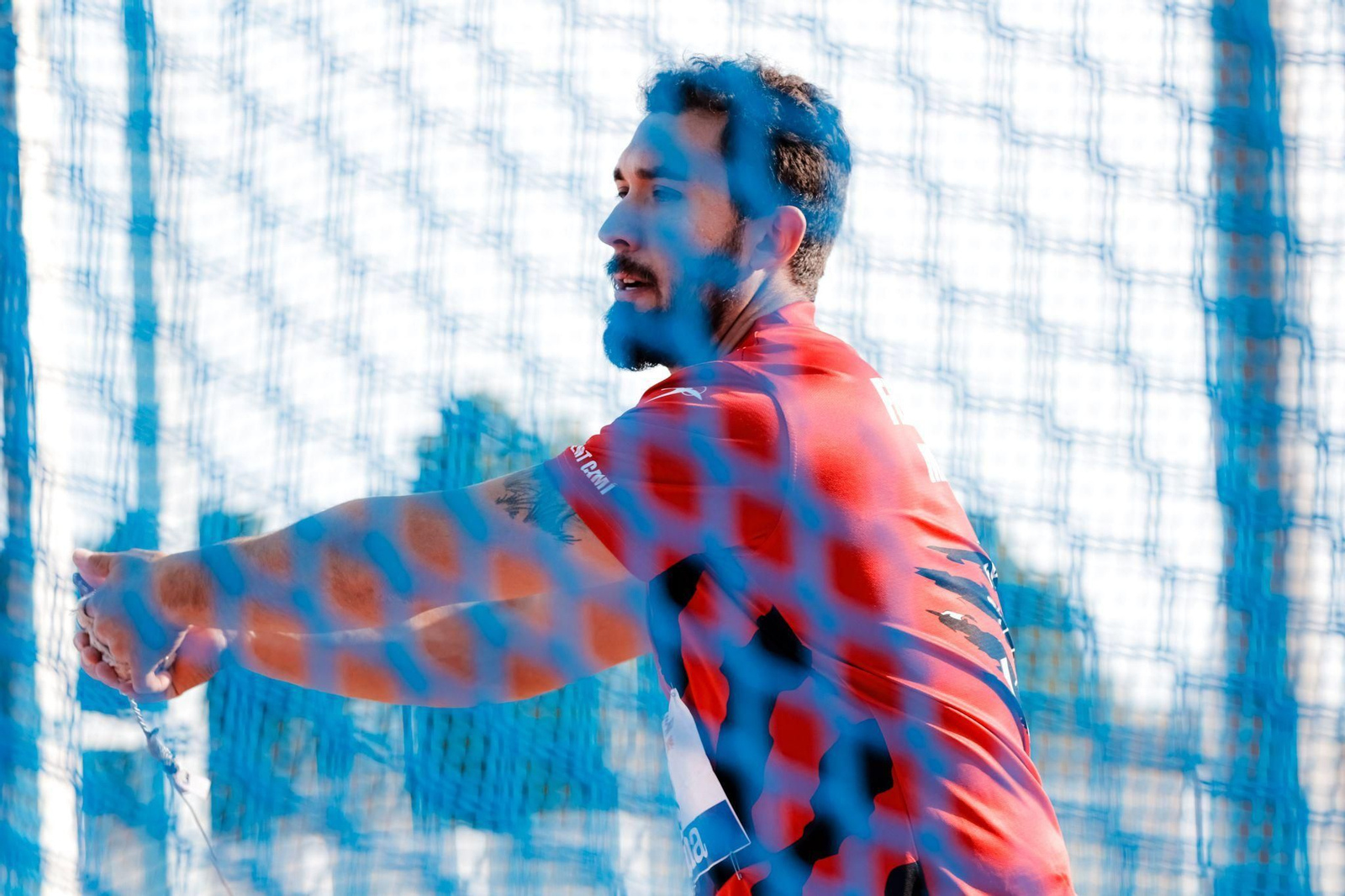 Pedro José Martín realiza uno de sus lanzamientos en el Campeonato de España.