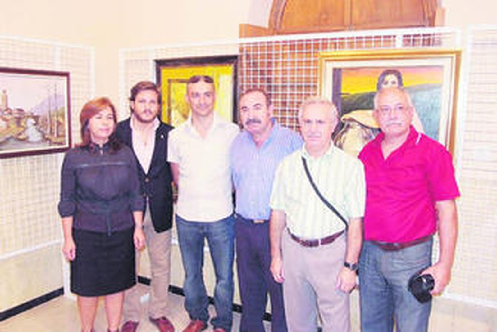 Los artistas en el Faro de Roquetas.