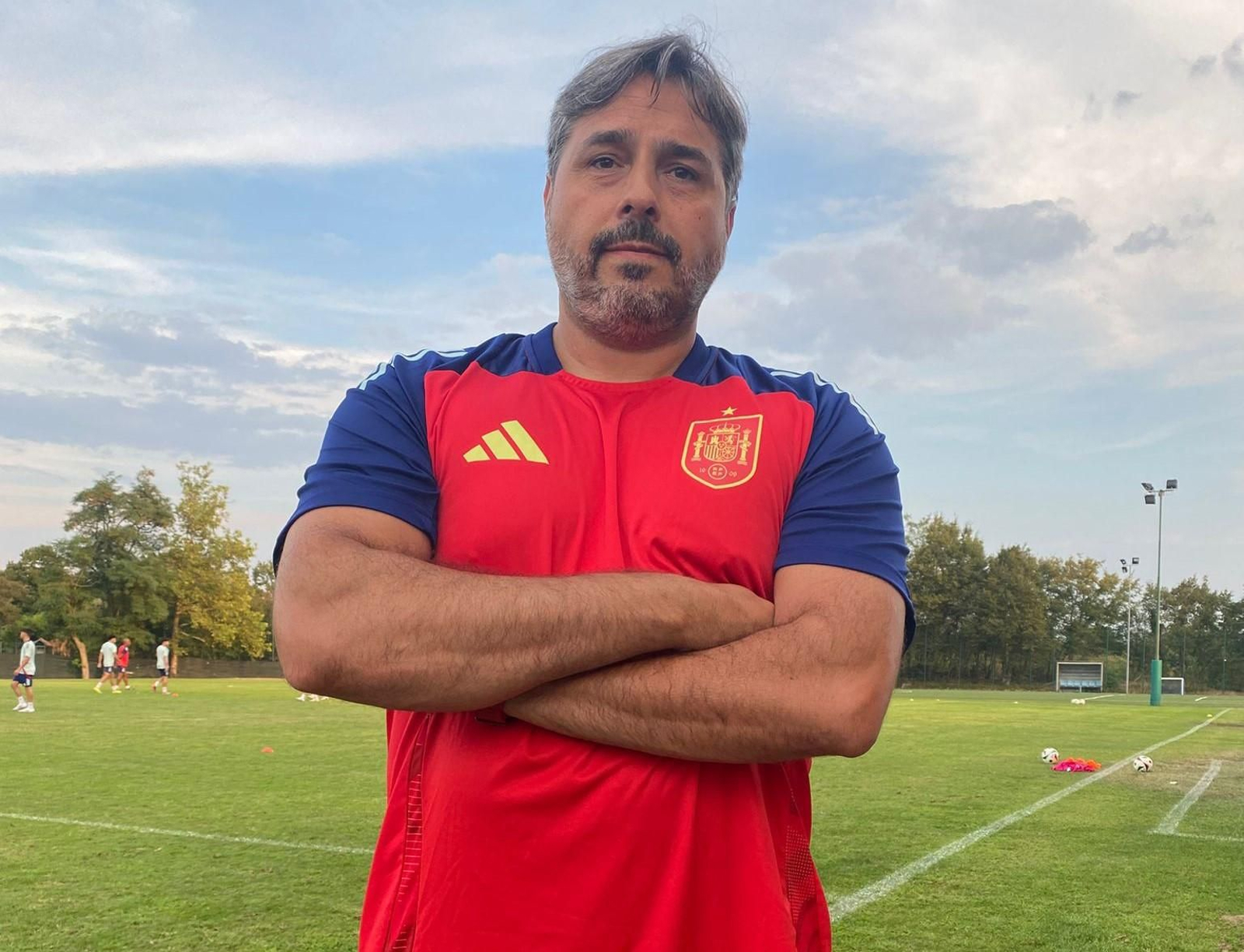Iñaki Gárate, en un entrenamiento de la selección.