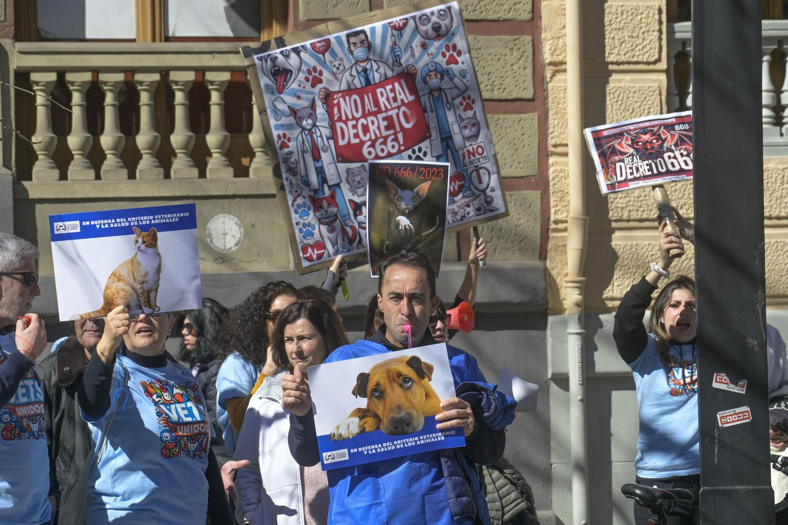 Las mejores imágenes de la manifestación de 300 veterinarios en Granada