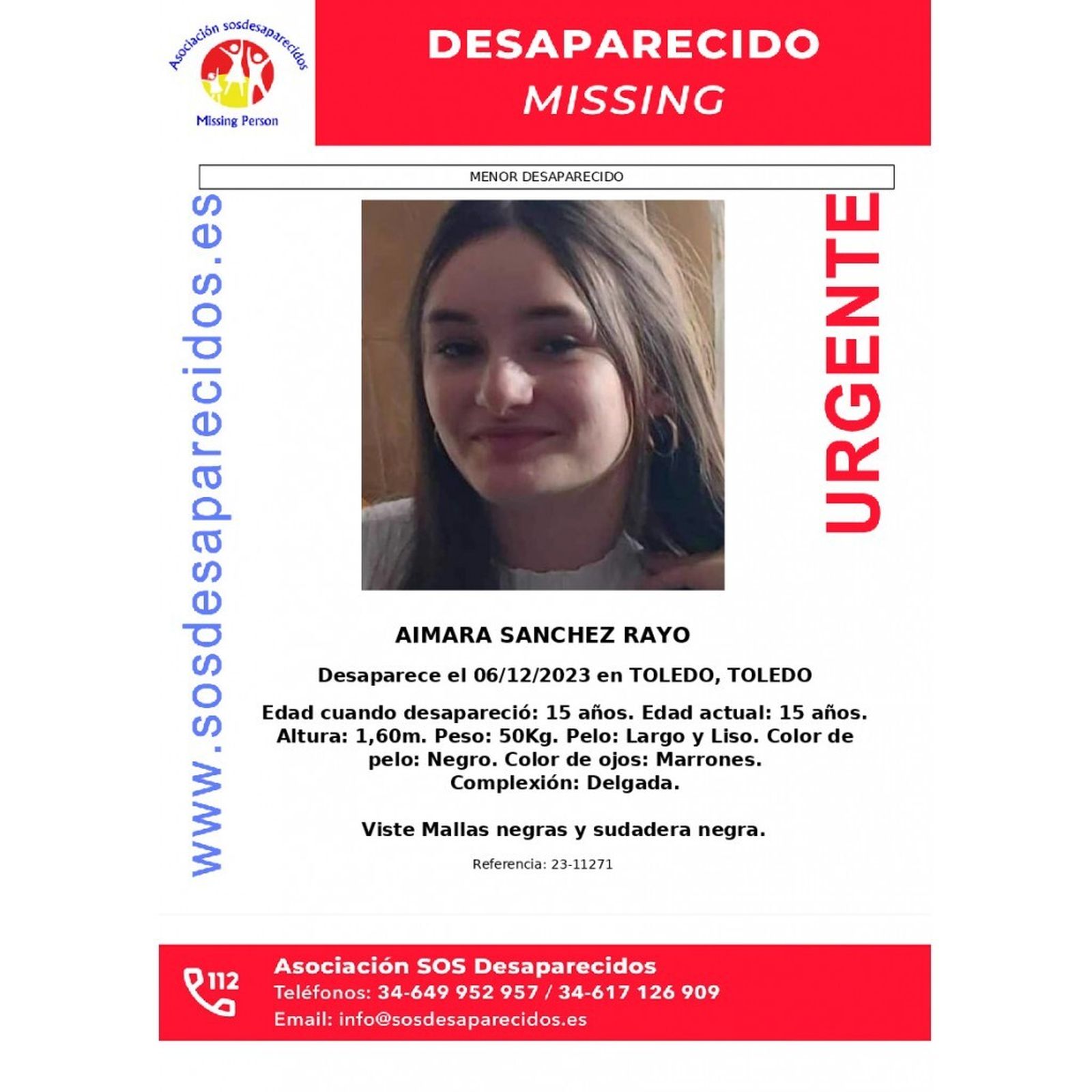 Cartel de búsqueda de Aimara Sánchez