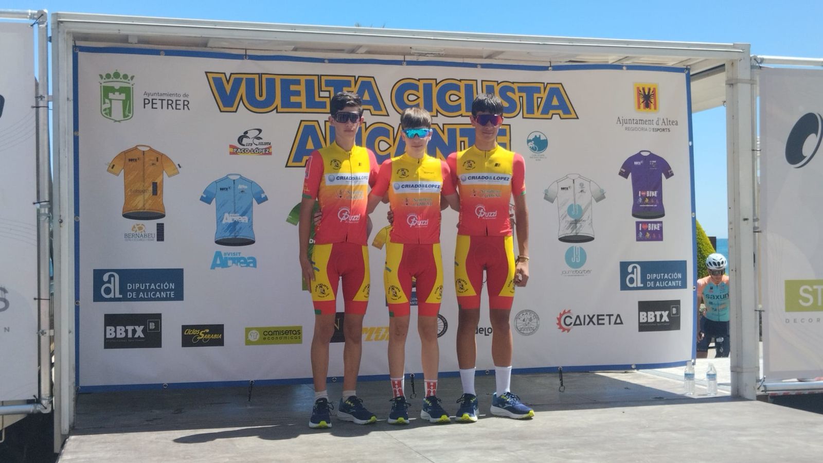 Miguel Ángel Enrique, Ignacio Lirola y Rubén López, tres jóvenes talentos del Club Ciclista Ciudad de El Ejido.