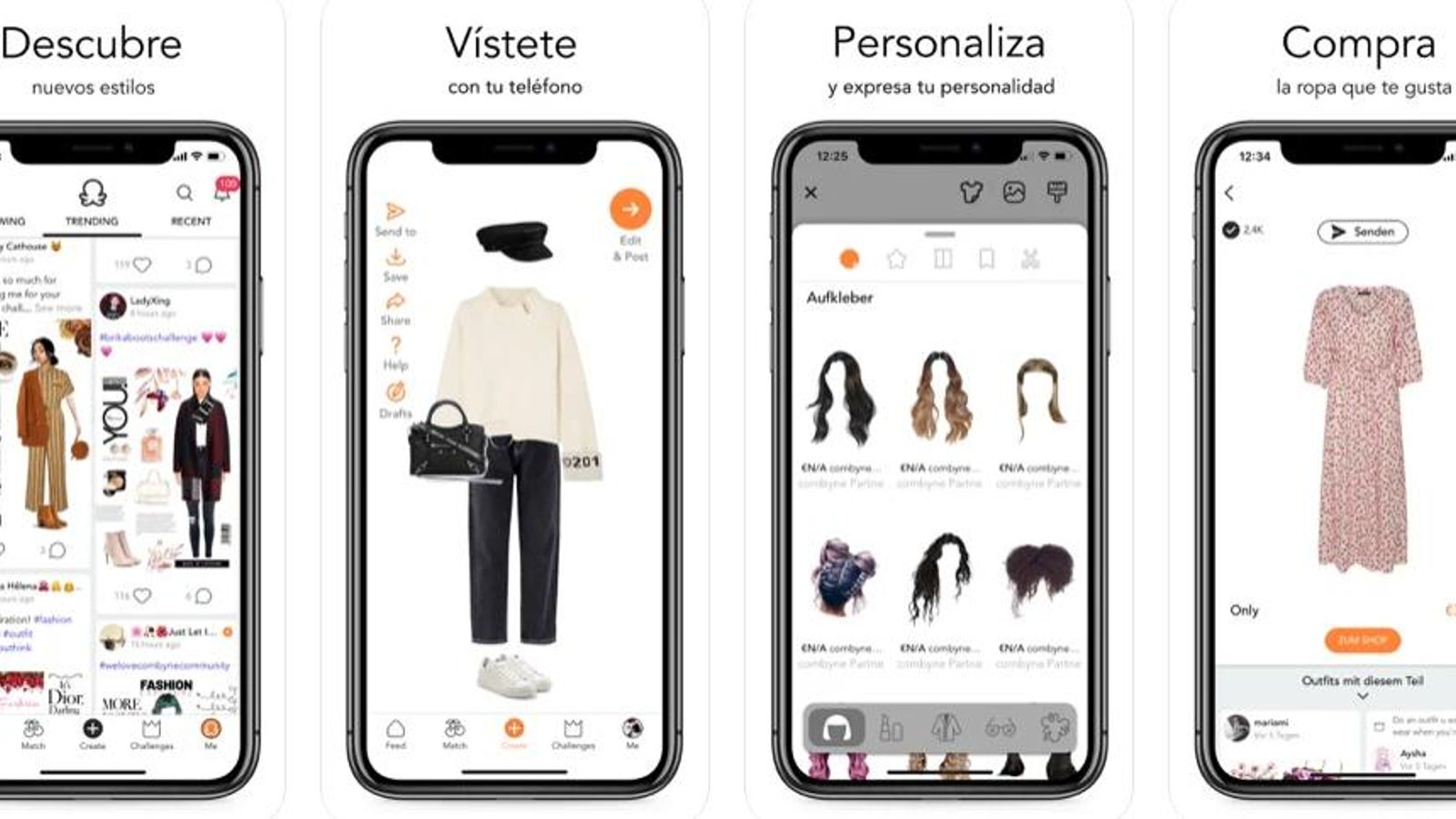 Imagen de diferentes pantallas de la App. /COMBYNE