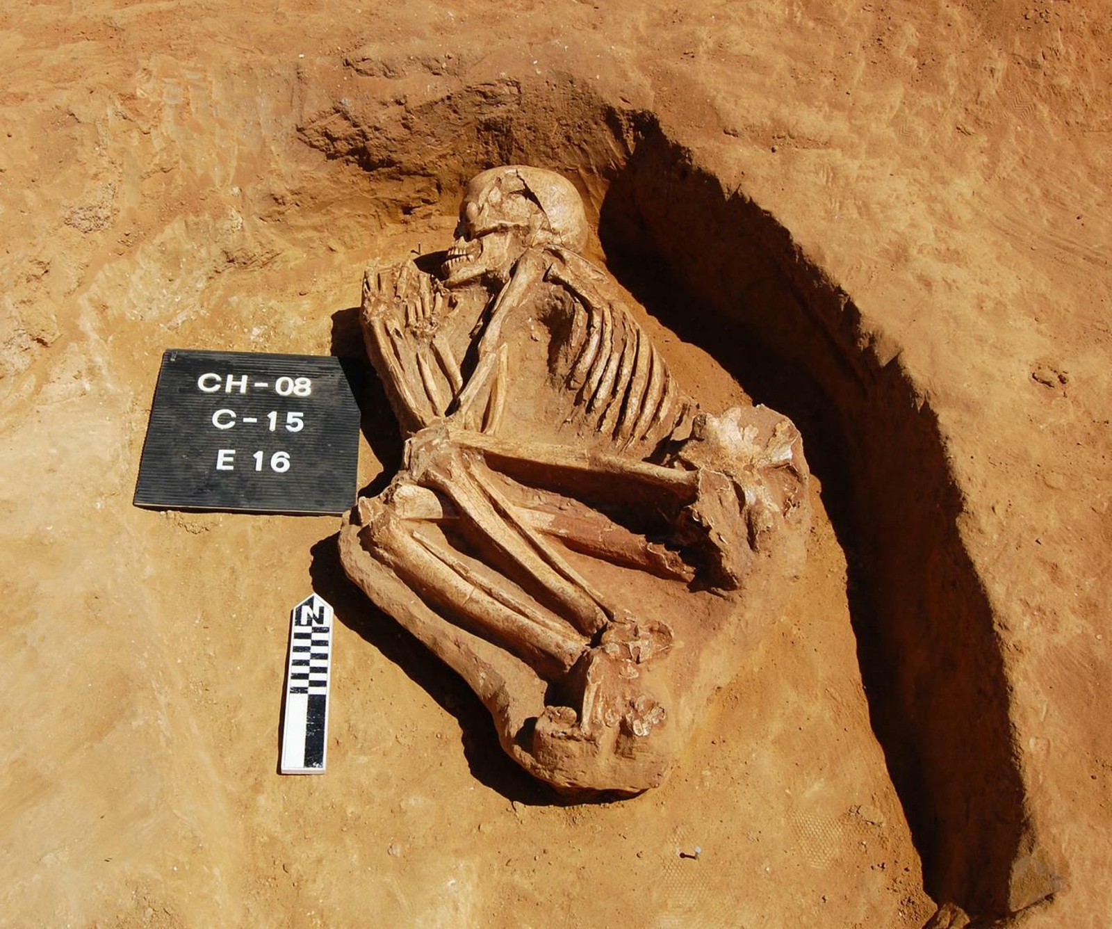 Uno de los esqueletos estudiados en el campo de Hockey de San Fernando.