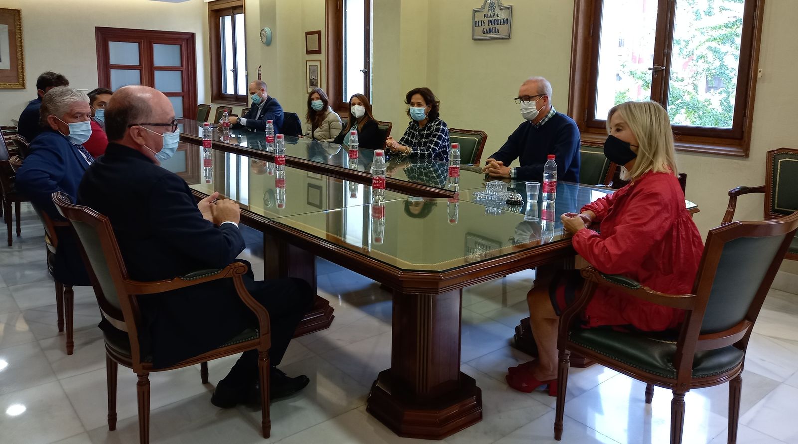Un momento de la reunión con los fiscales de Sicilia en la Fiscalía de Andalucía