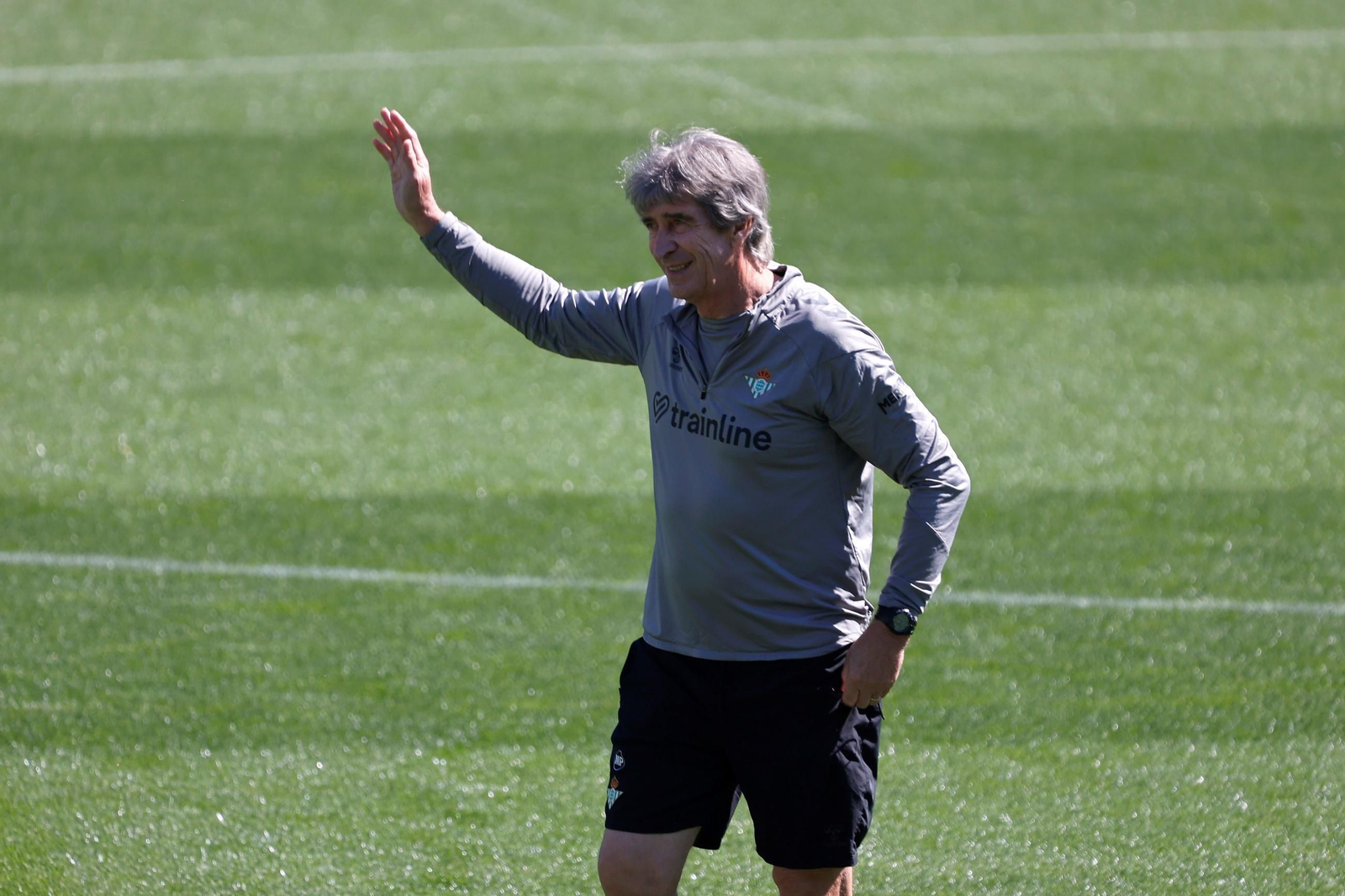 Pellegrini, en una sesión de trabajo reciente en el Villamarín.