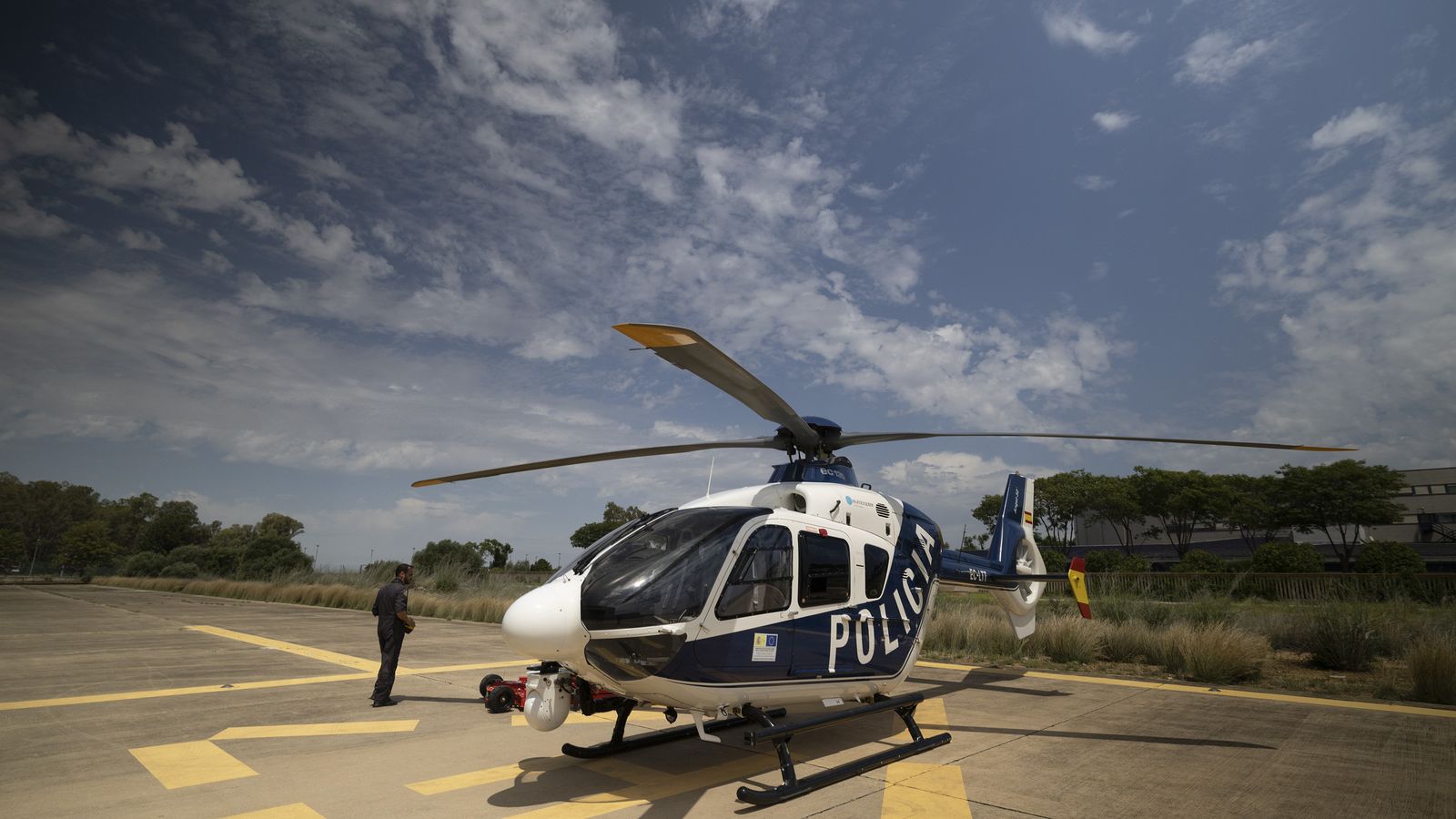 El helicóptero de la Policía Nacional.