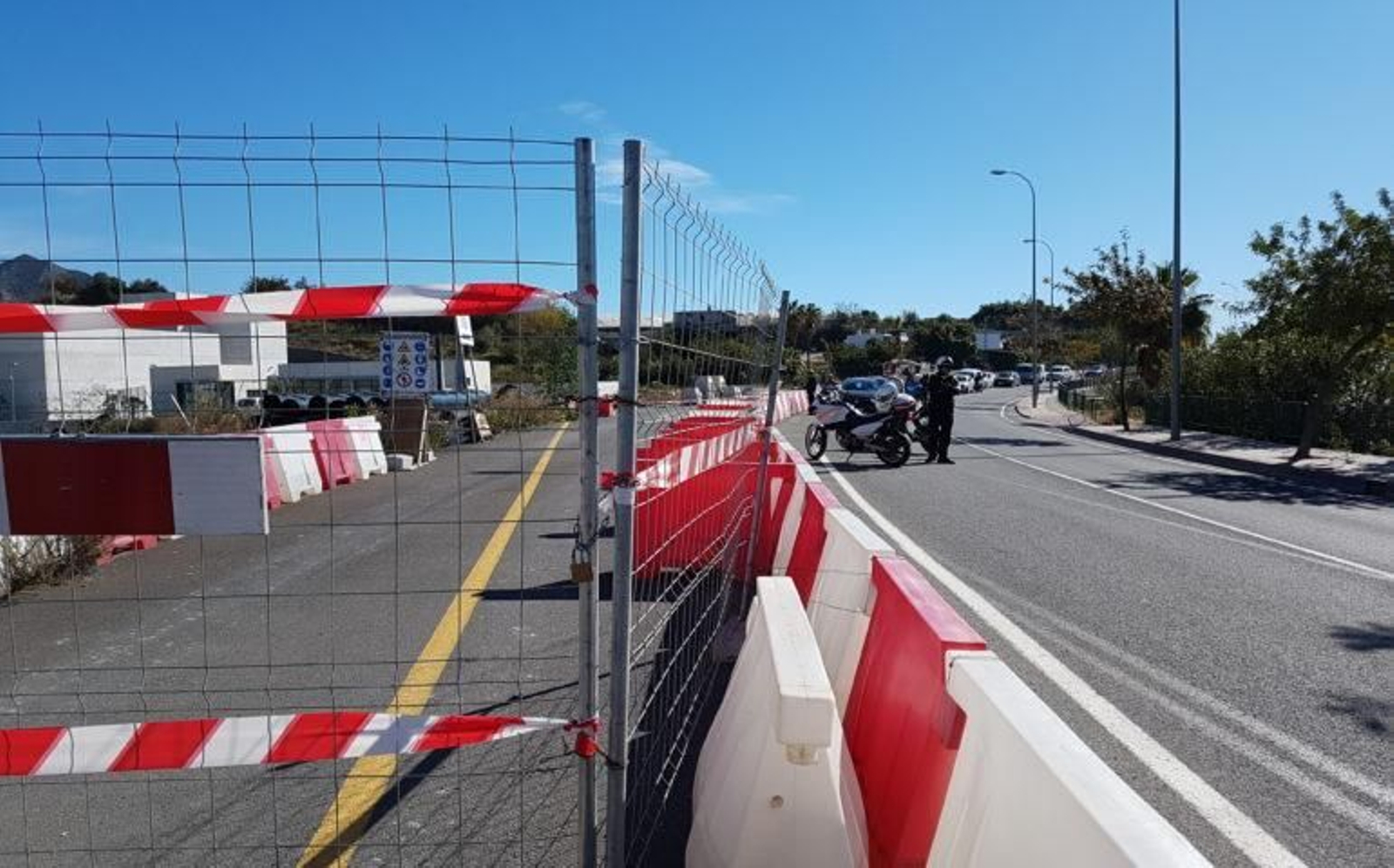 Las obras de la edar esta mañana.