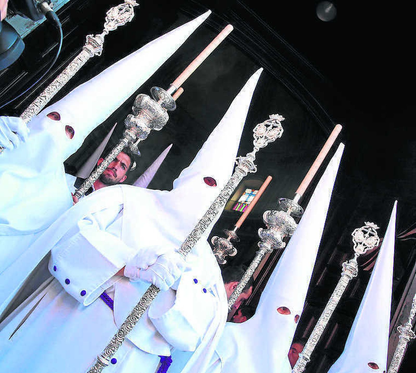 Nazarenos de Salutación, el Domingo de Ramos de 2017.