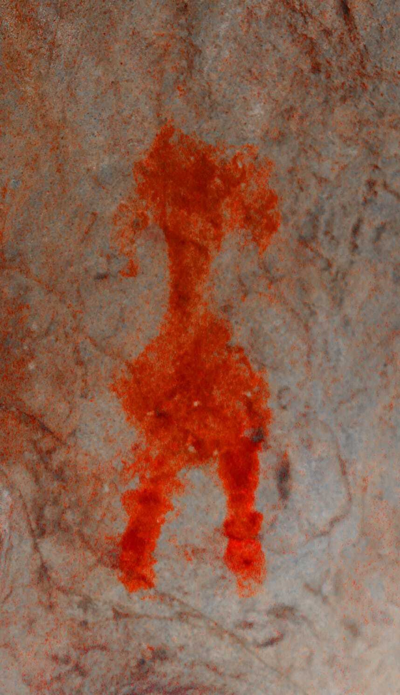 Antropomorfo con peinado curvo en forma de media luna invertida. Abrigo del Sol (Tarifa)