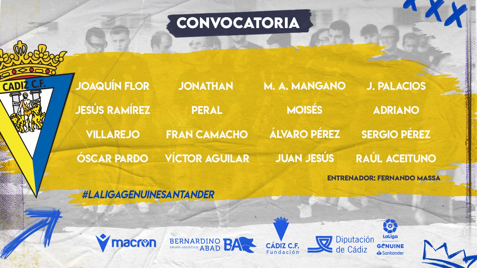 Relación de jugadores convocados para la cita en tierras gallegas.