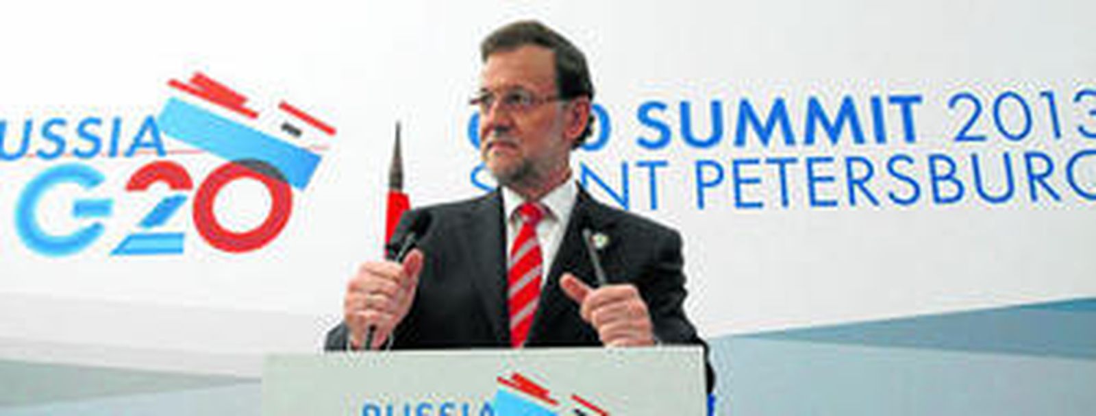 Mariano Rajoy, ayer en rueda de prensa al término de la cumbre del G-20 celebrada en San Petersburgo.