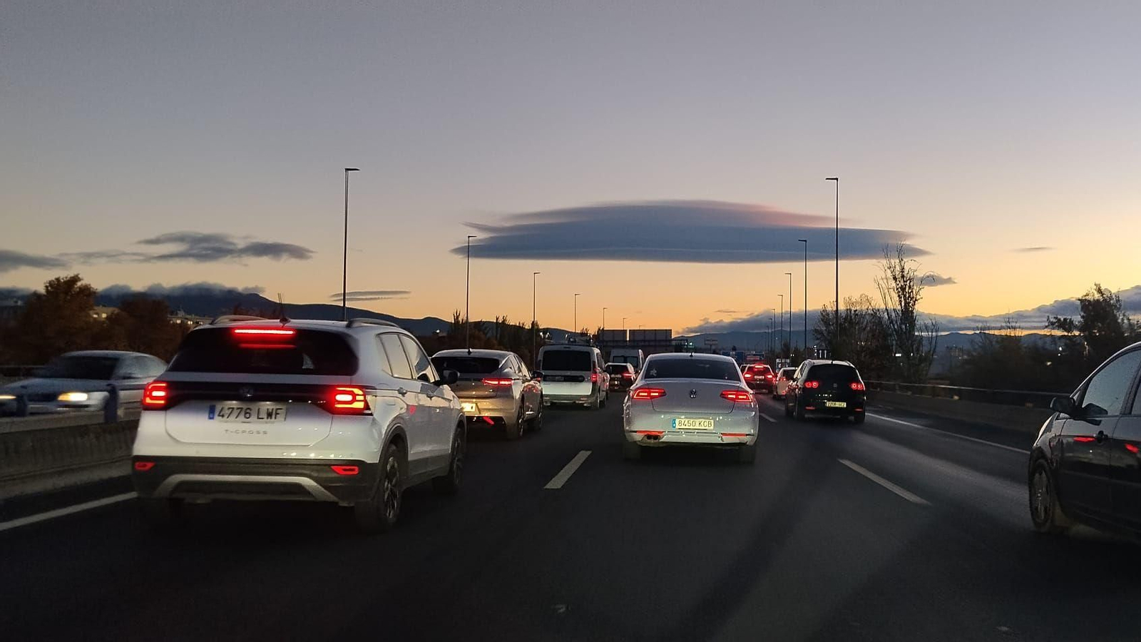 Estado del tráfico en la Circunvalación de Granada