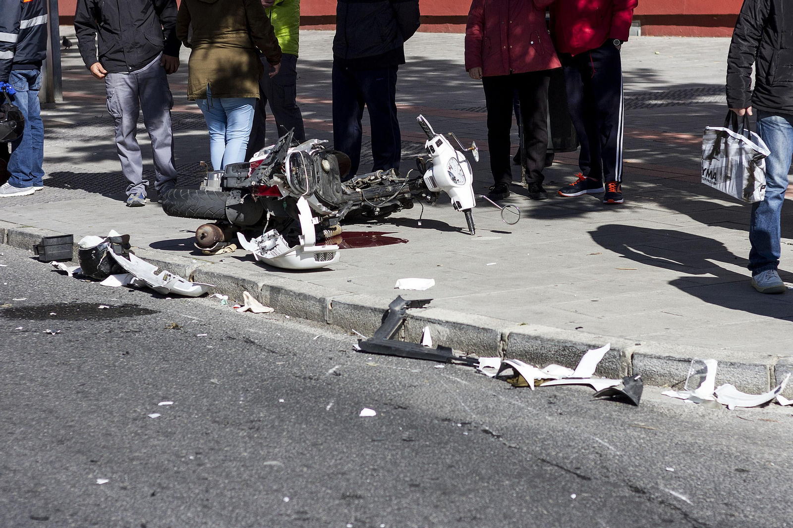 Estado en el que quedó la motocicleta tras el suceso.