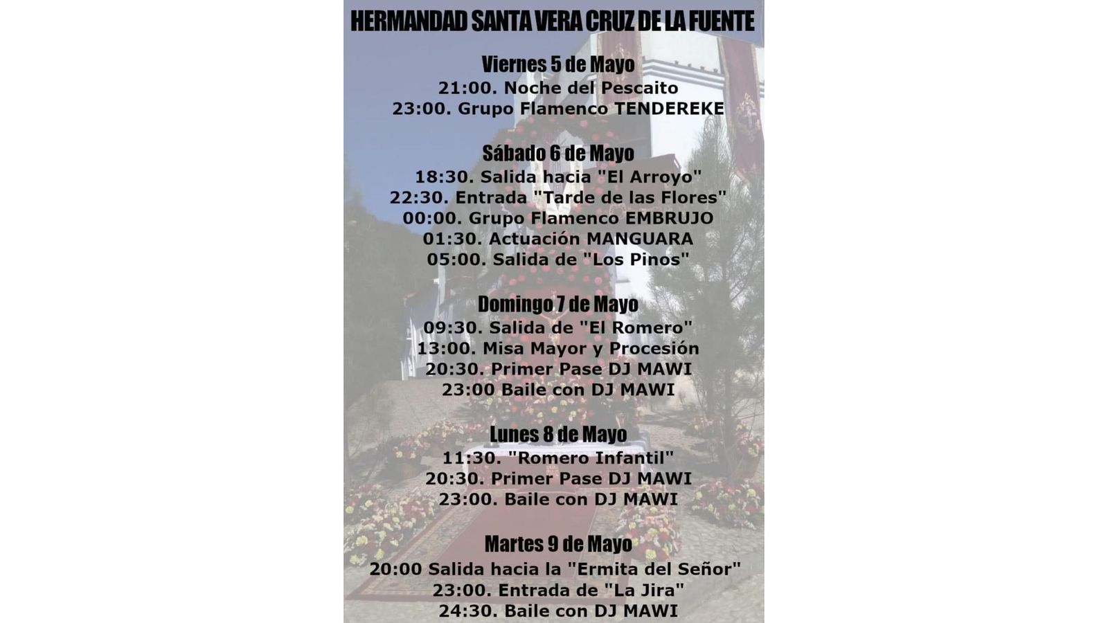 Programación de la Cruz de la Fuente 2023