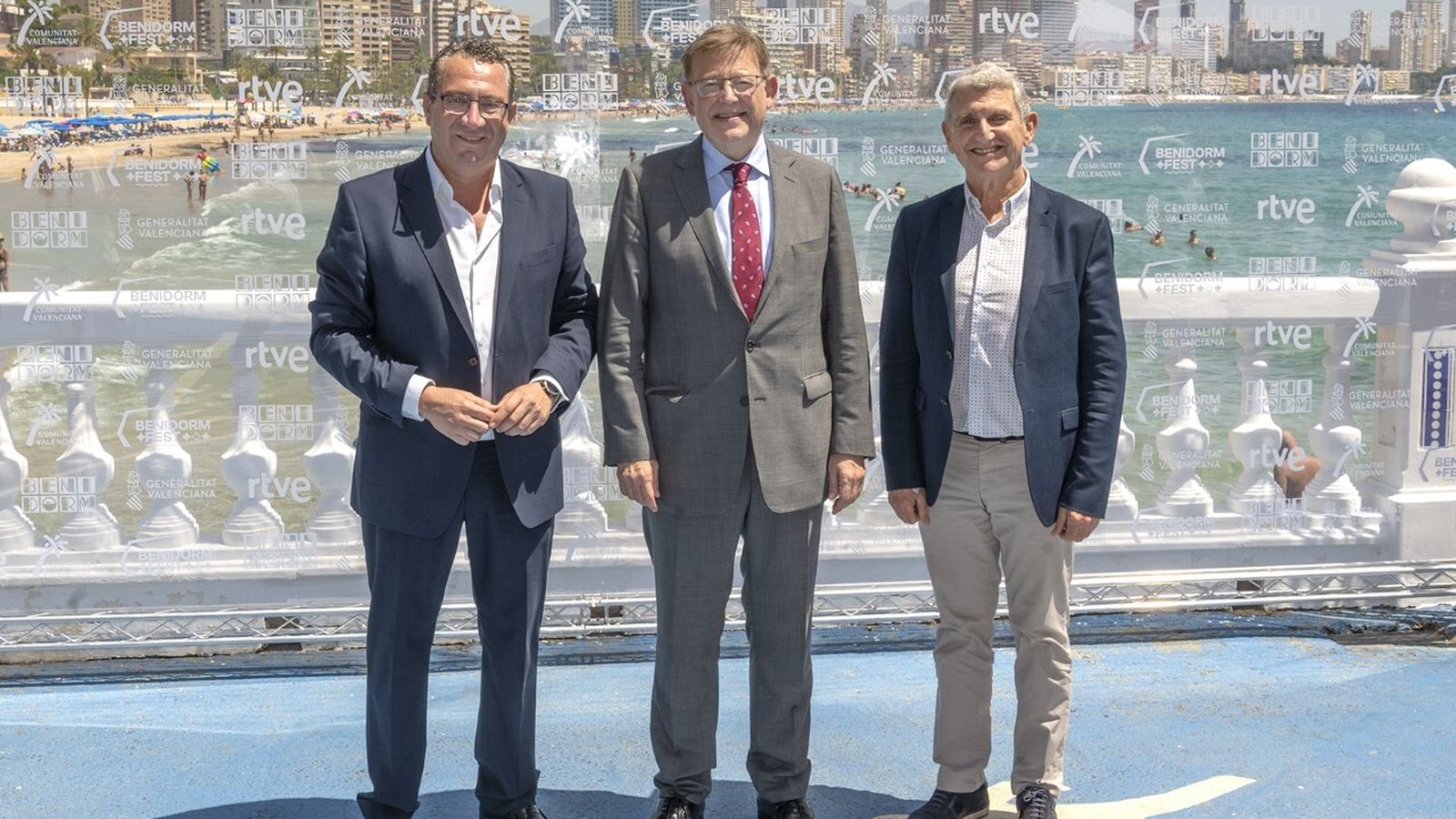 El alcalde de Benidorm, el presidente de la Generalitat valenciana y el presidente de RTVE