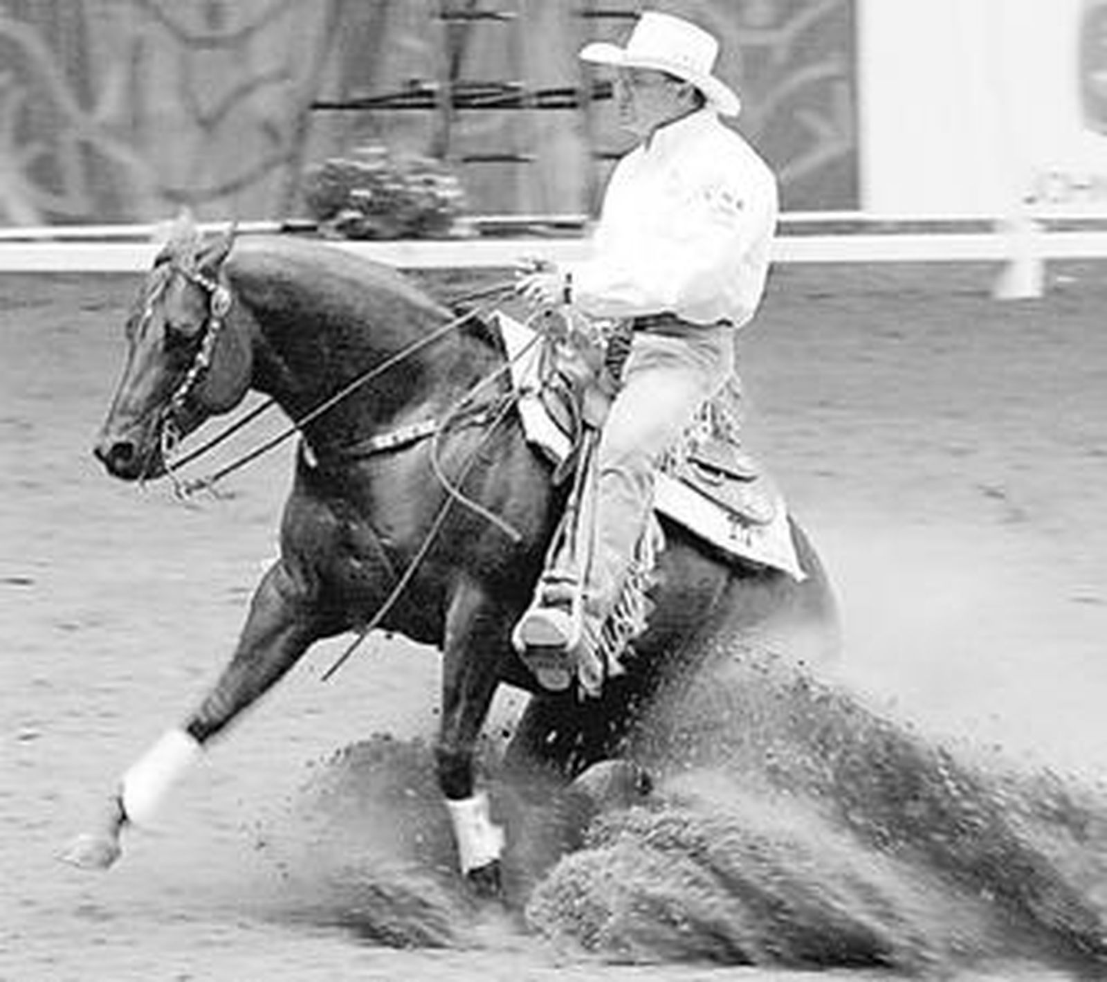 Un jinete practica 'reining' en los pasados Juegos de 2002.