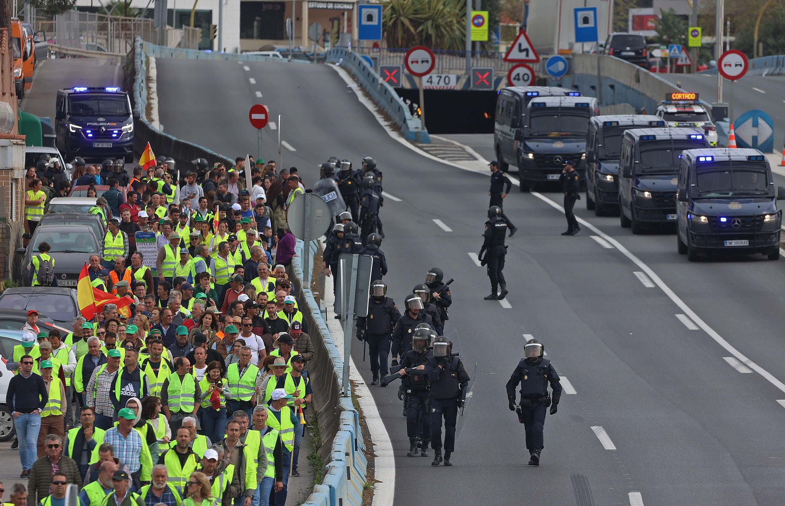 Imágenes de las protestas de los agricultores en Algeciras