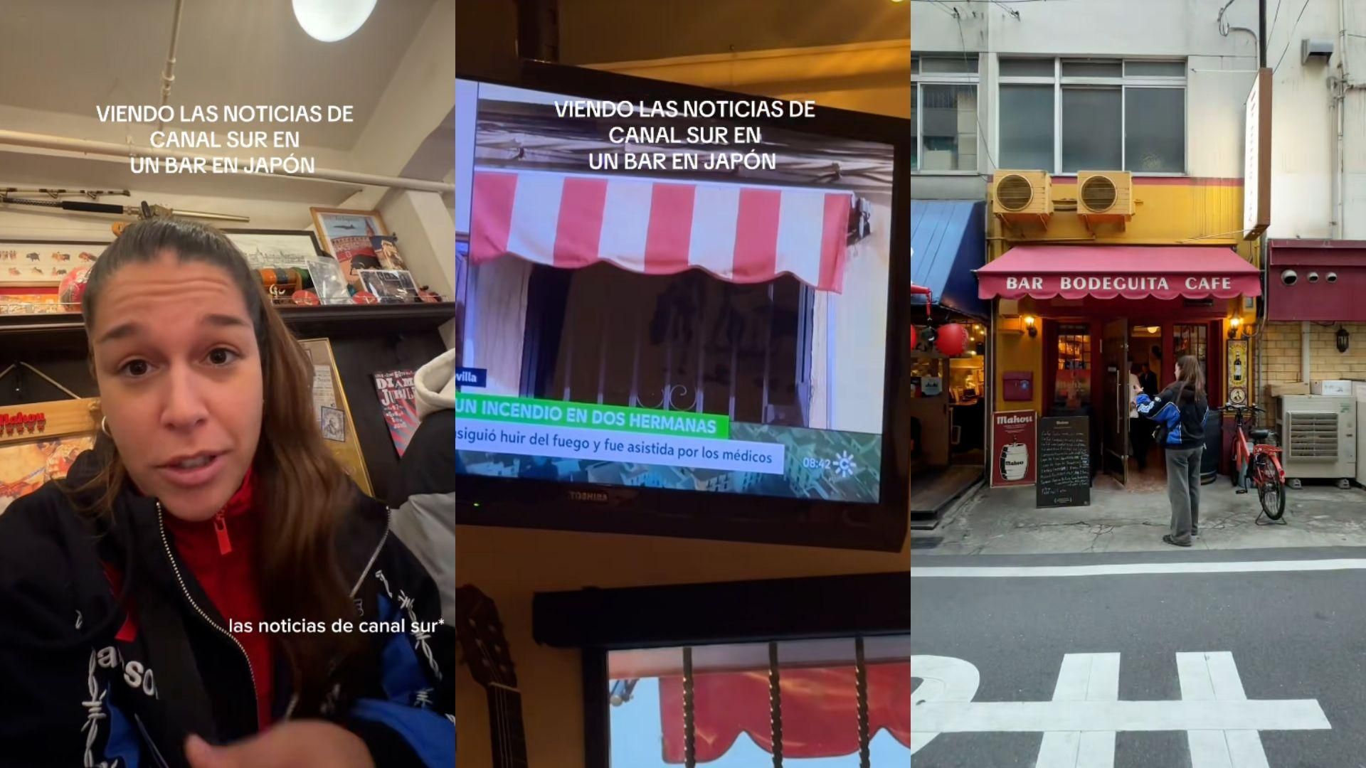 Una joven descubre en Japón un bar que emite Canal Sur en directo: "Un andaluz nace donde quiere"