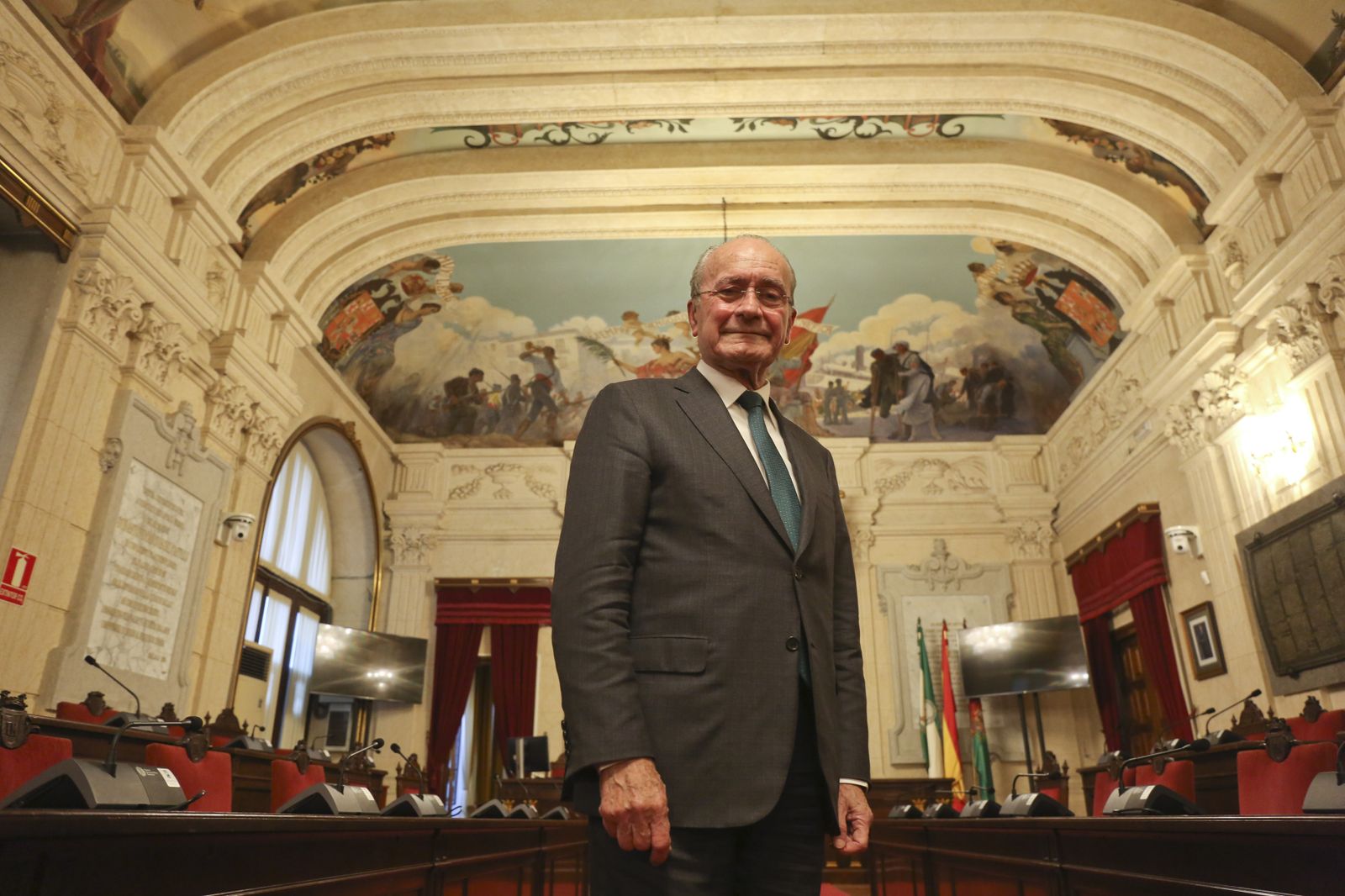 Imagen de archivo de De la Torre en el Salón de Plenos del Ayuntamiento de Málaga.