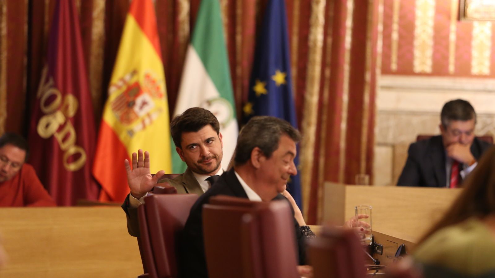 El popular Beltrán Perez, en el Salón Colón del Ayuntamiento, durante el Pleno