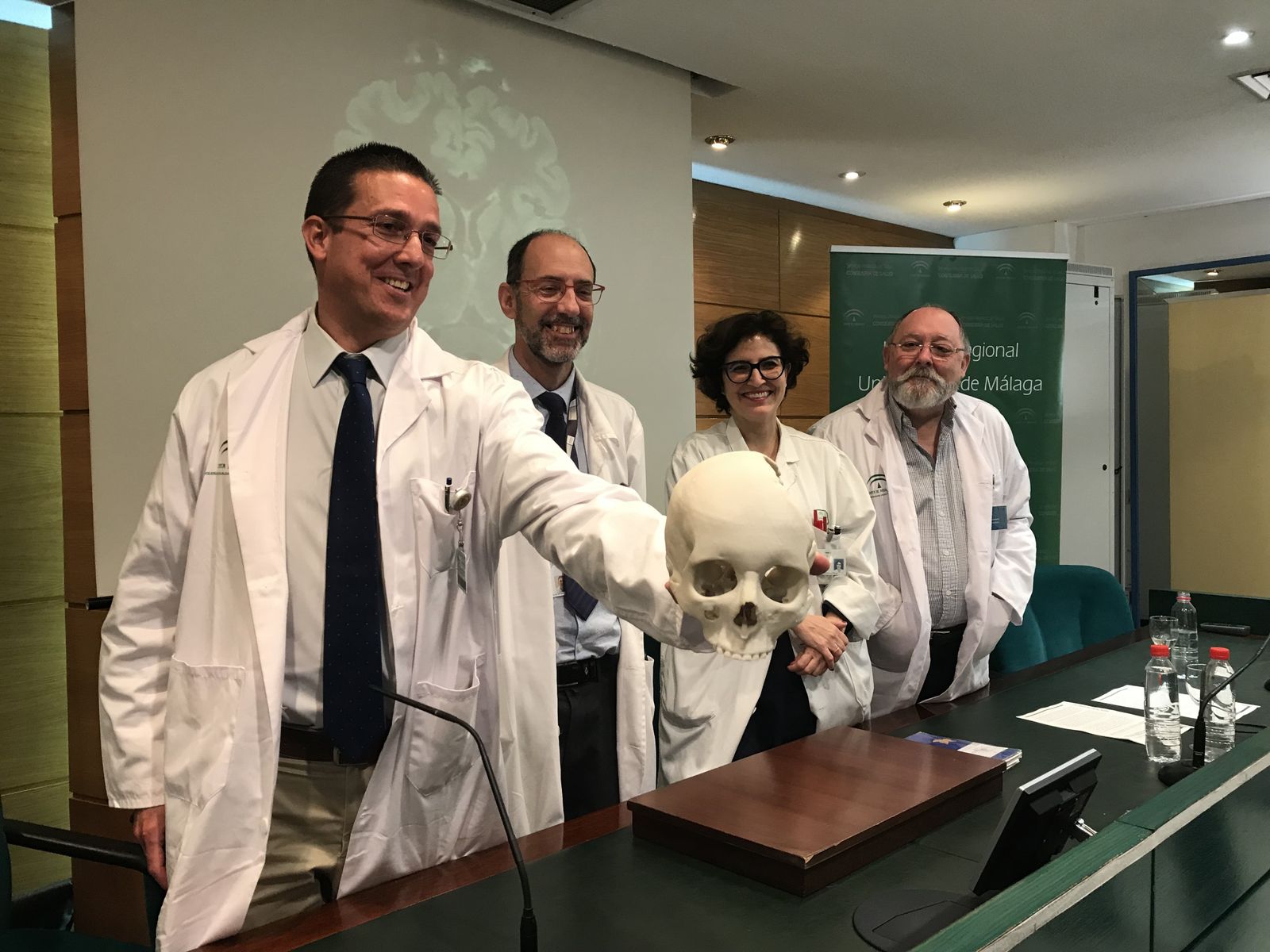 Ibáñez, Serrano, Fernández y Muñoz (de izquierda a derecha) en la rueda de prensa.