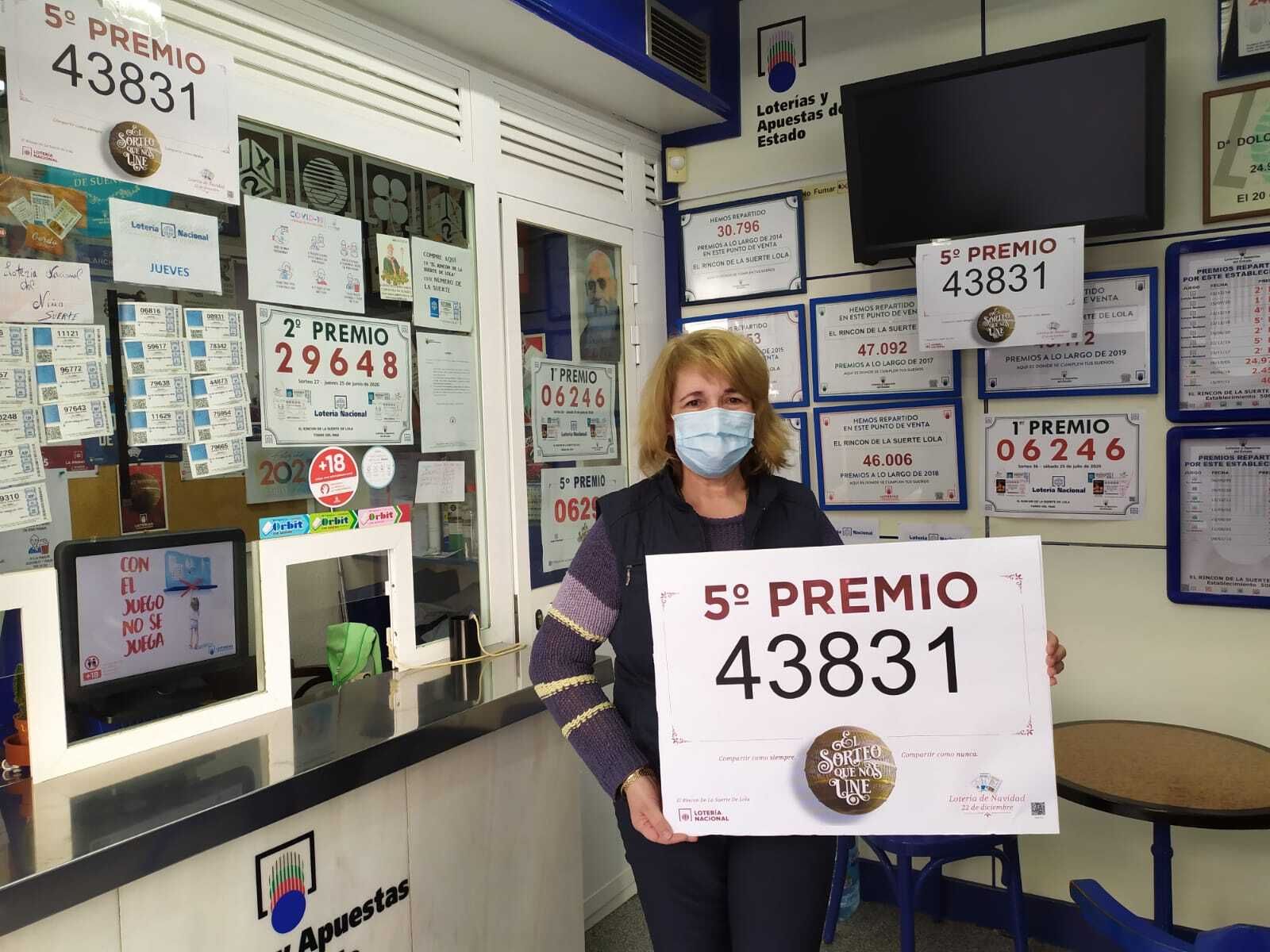 En Torre del Mar se ha vendido un décimo del quinto 43831.