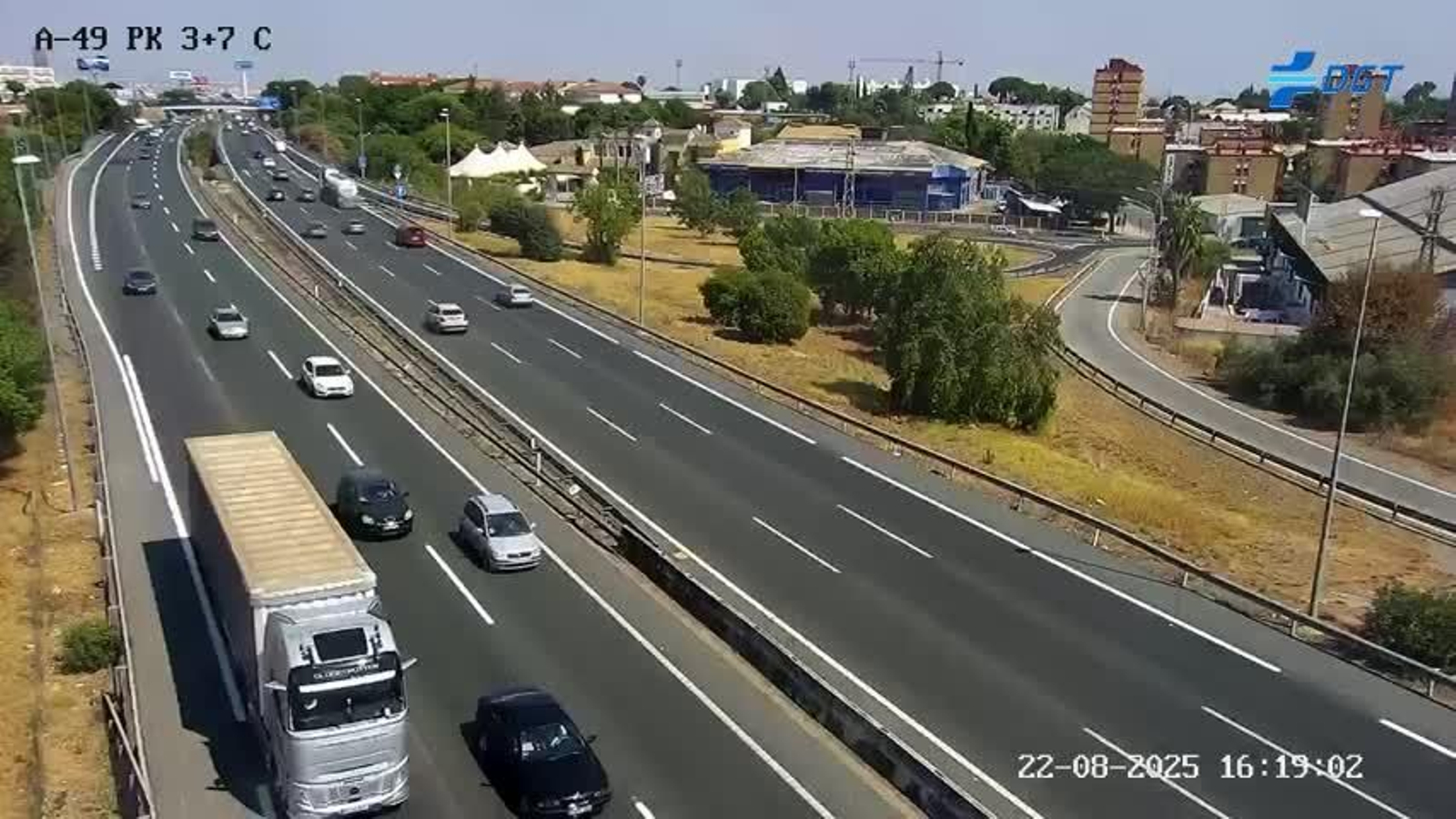 Tráfico en la A-49 por el Aljarafe.