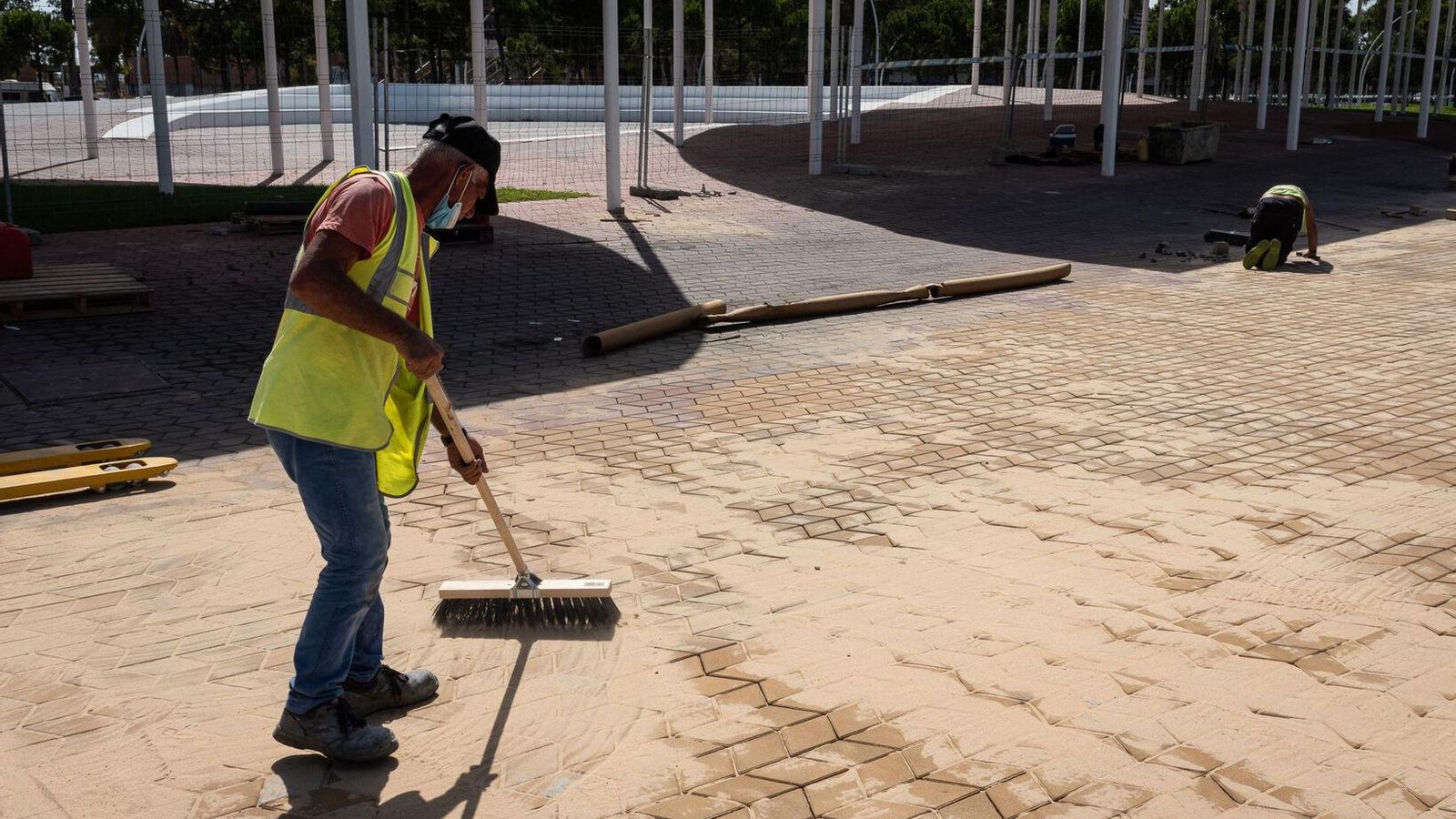 Trabajos de conclusión en uno de los tramos ya reparados.