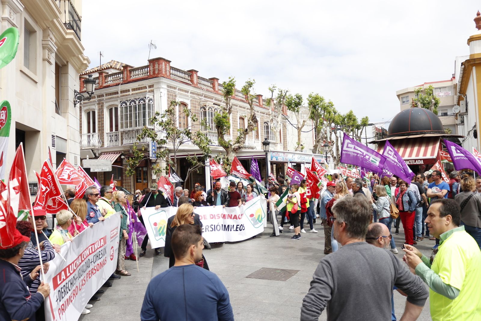 La manifestación por el Día del Trabajador en La Línea