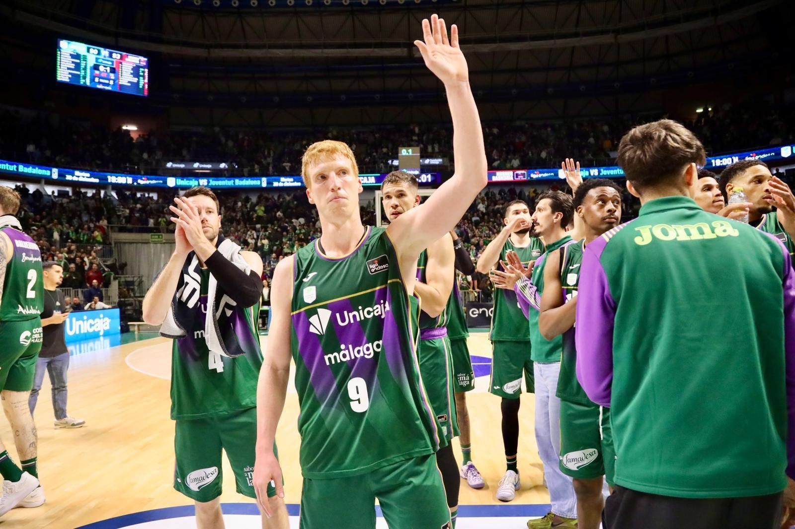 Los jugadores, tras el Unicaja-Baskonia.
